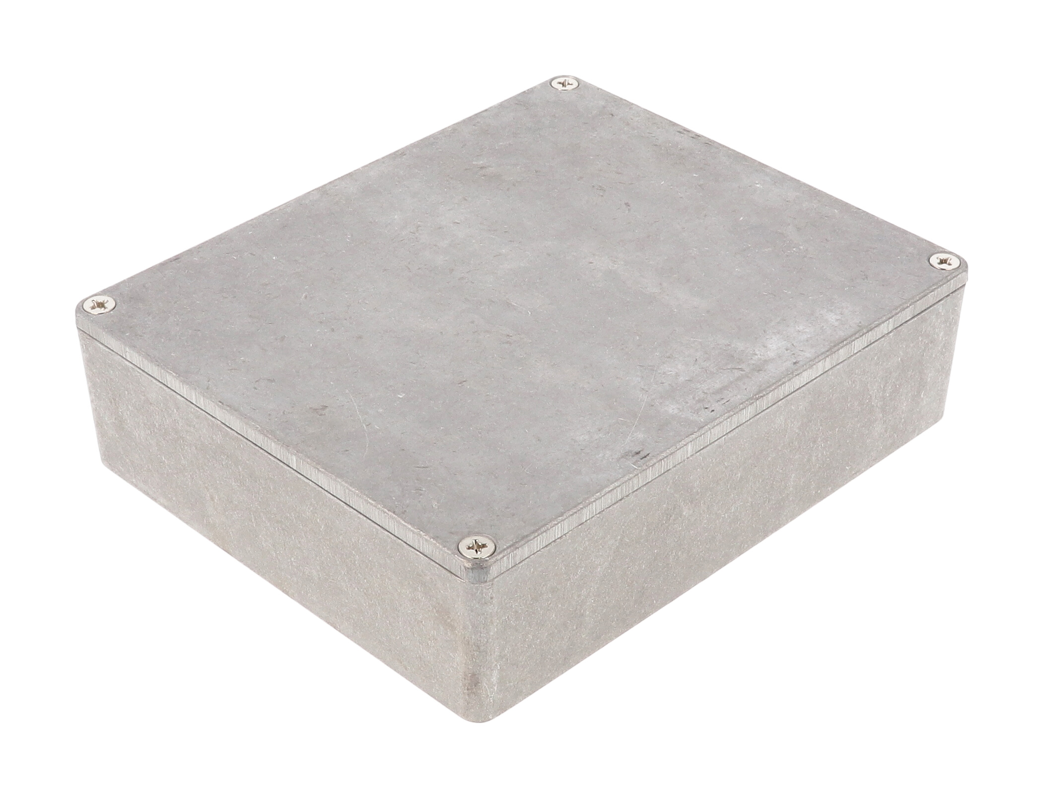 1590XX natural diecast aluminum low-profile enclosure, 145 x 121 x 39 mm