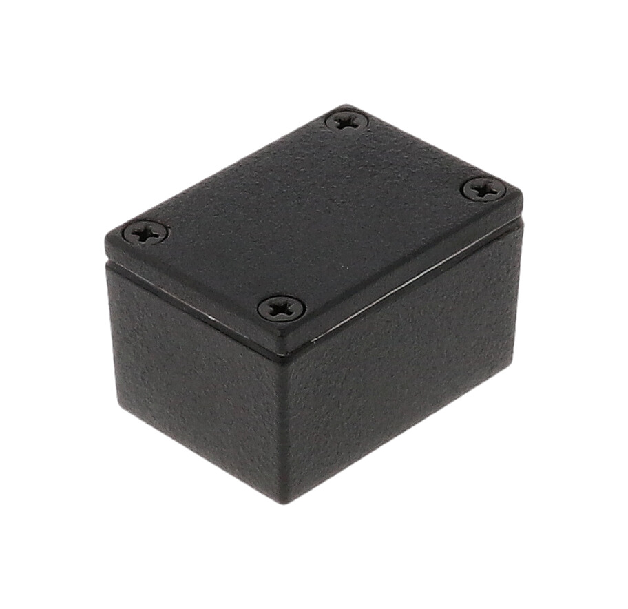 1590WHBK black textured IP65 watertight diecast enclosure, 53 x 38 x 31 mm
