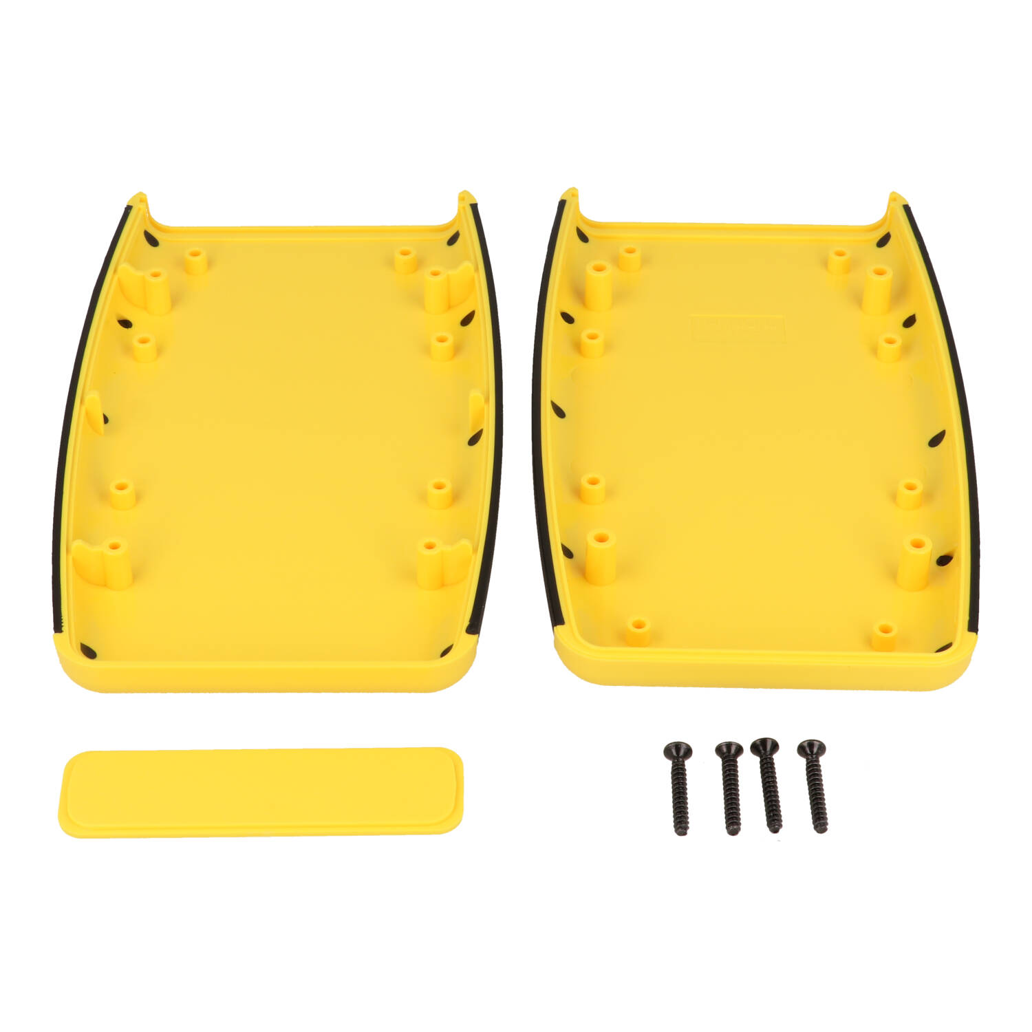 1553DYLBK yellow ABS hand held enclosure with black soft side overmold