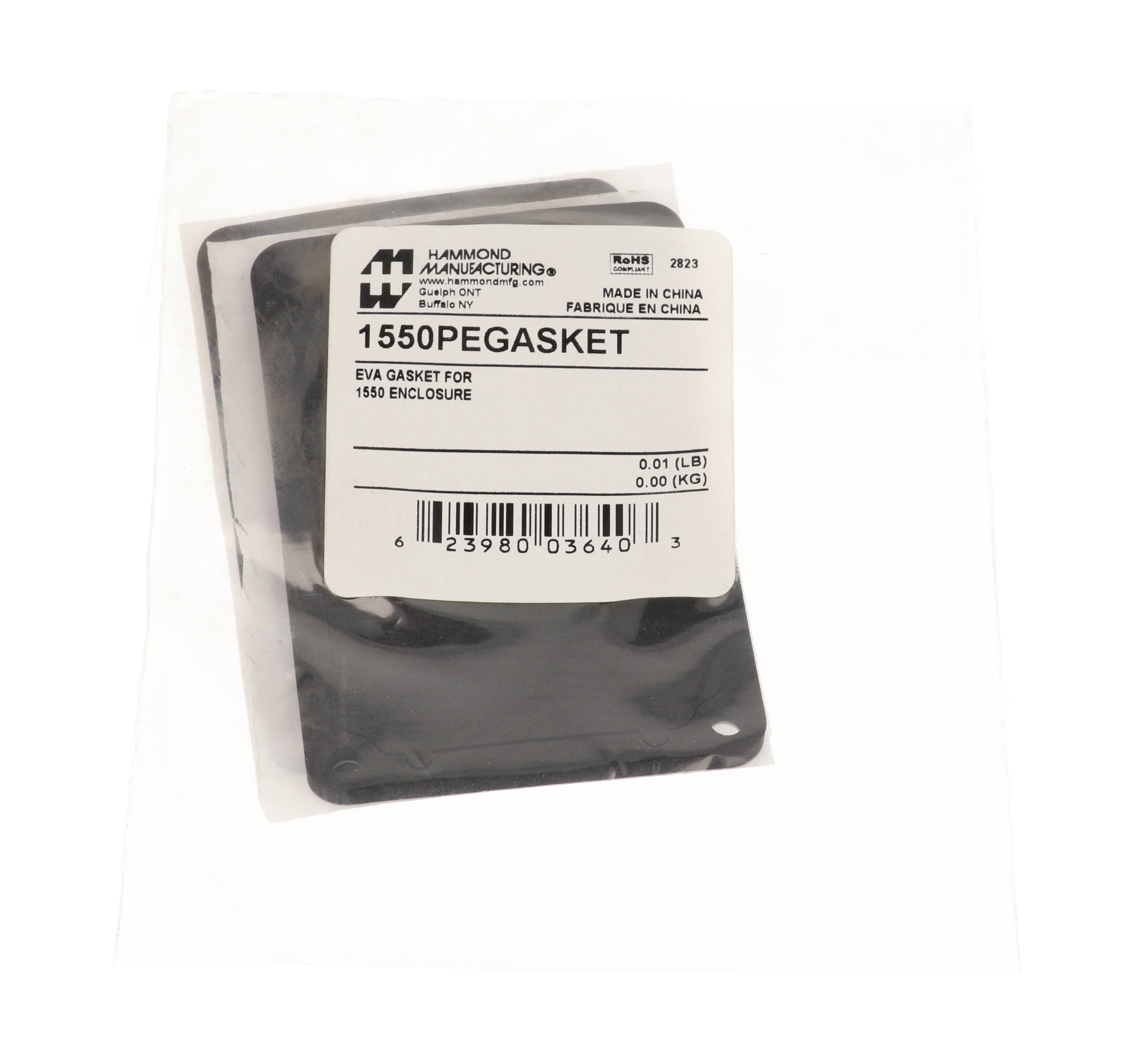 1550PEGASKET IP66 eva foam gasket kit, two pre-formed gaskets for 80x55 mm 1550 diecast enclosures