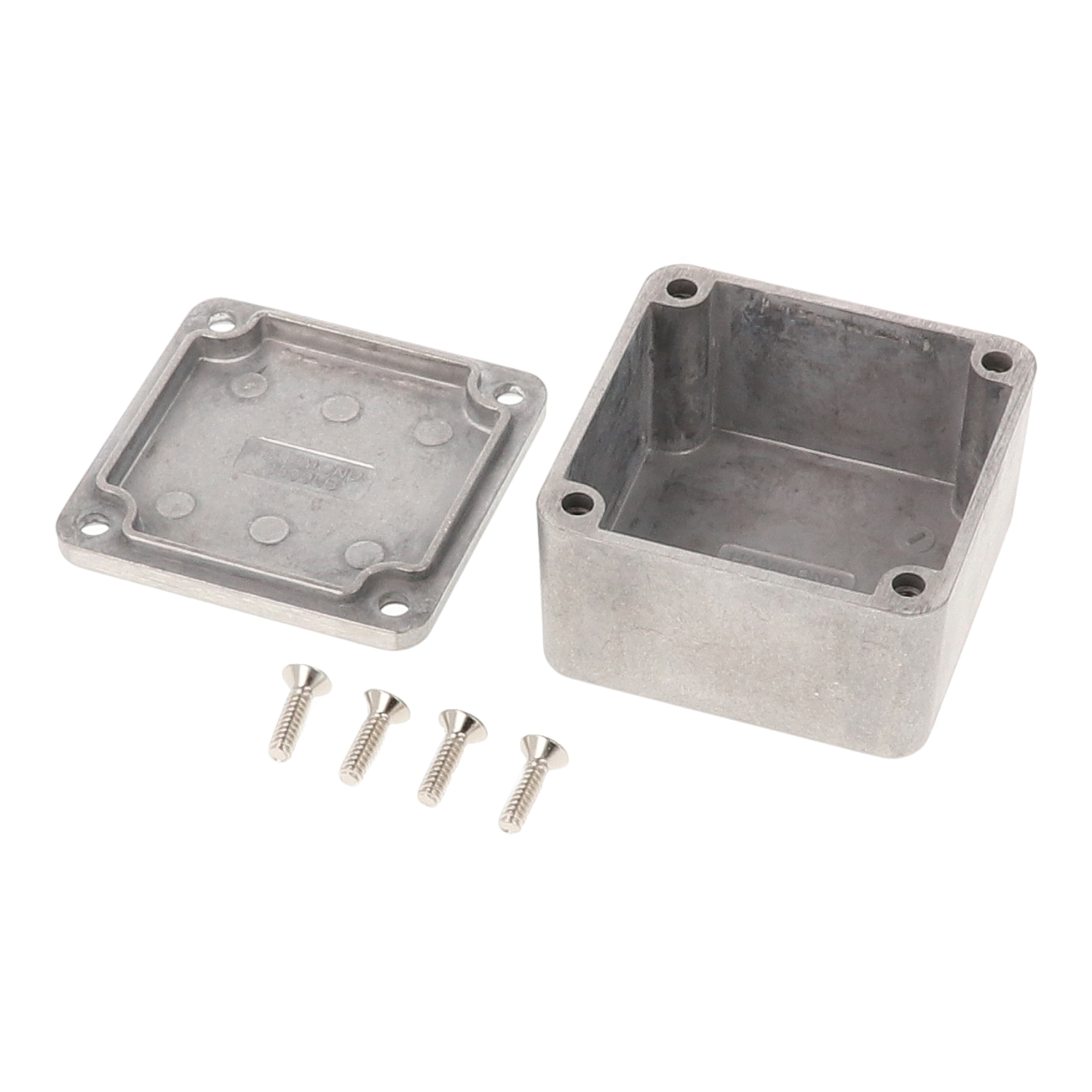 1590LB natural diecast aluminum enclosure, 51 x 51 x 31 mm, small square box with lid