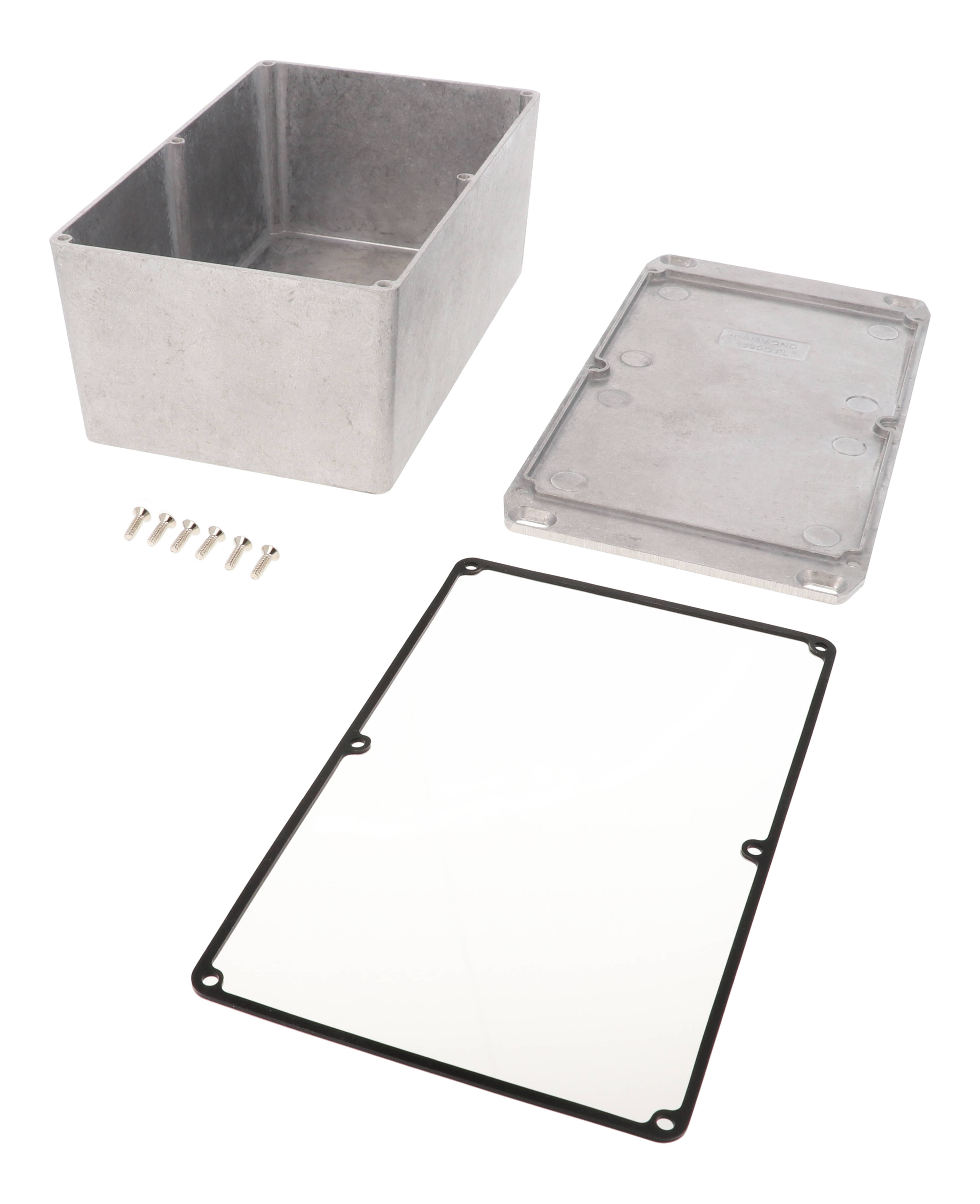 1590WEFL natural aluminum watertight 1590E diecast aluminum enclosure with flanged lid