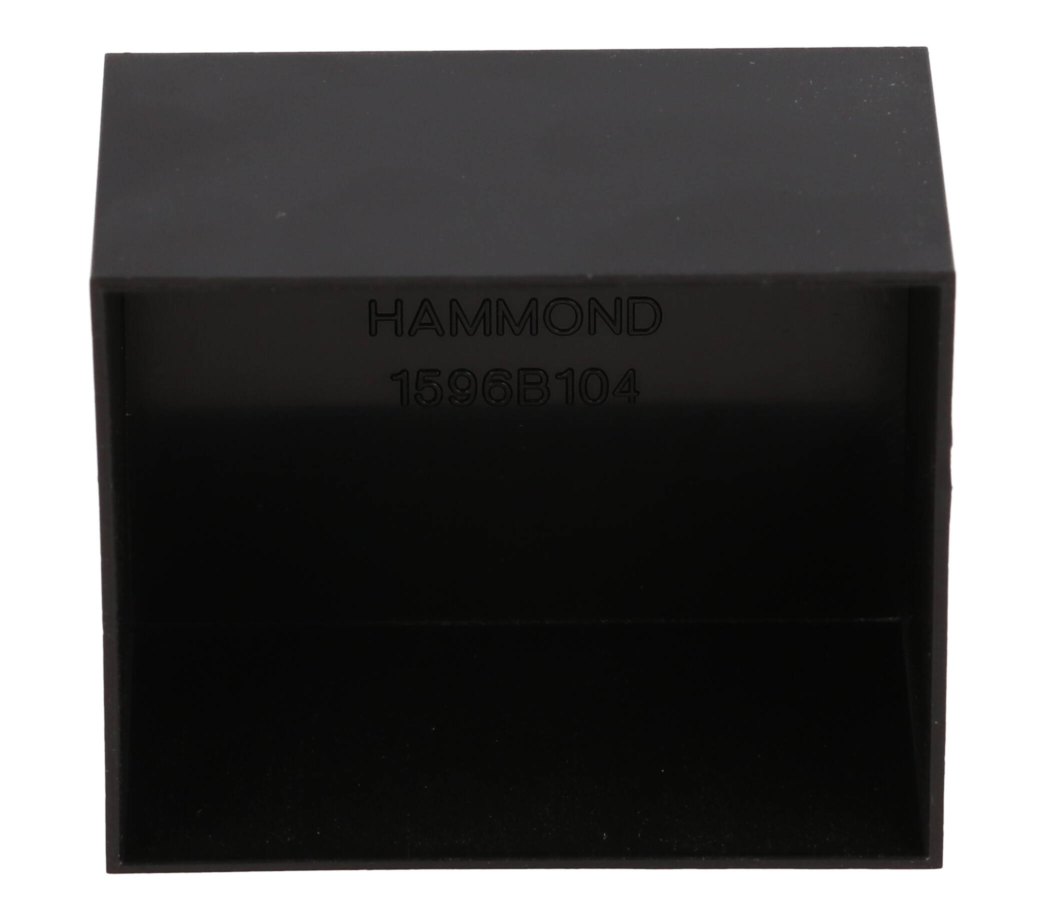 1596B104 black ABS plastic potting box, 50 x 40 x 30 mm, open top with no lid