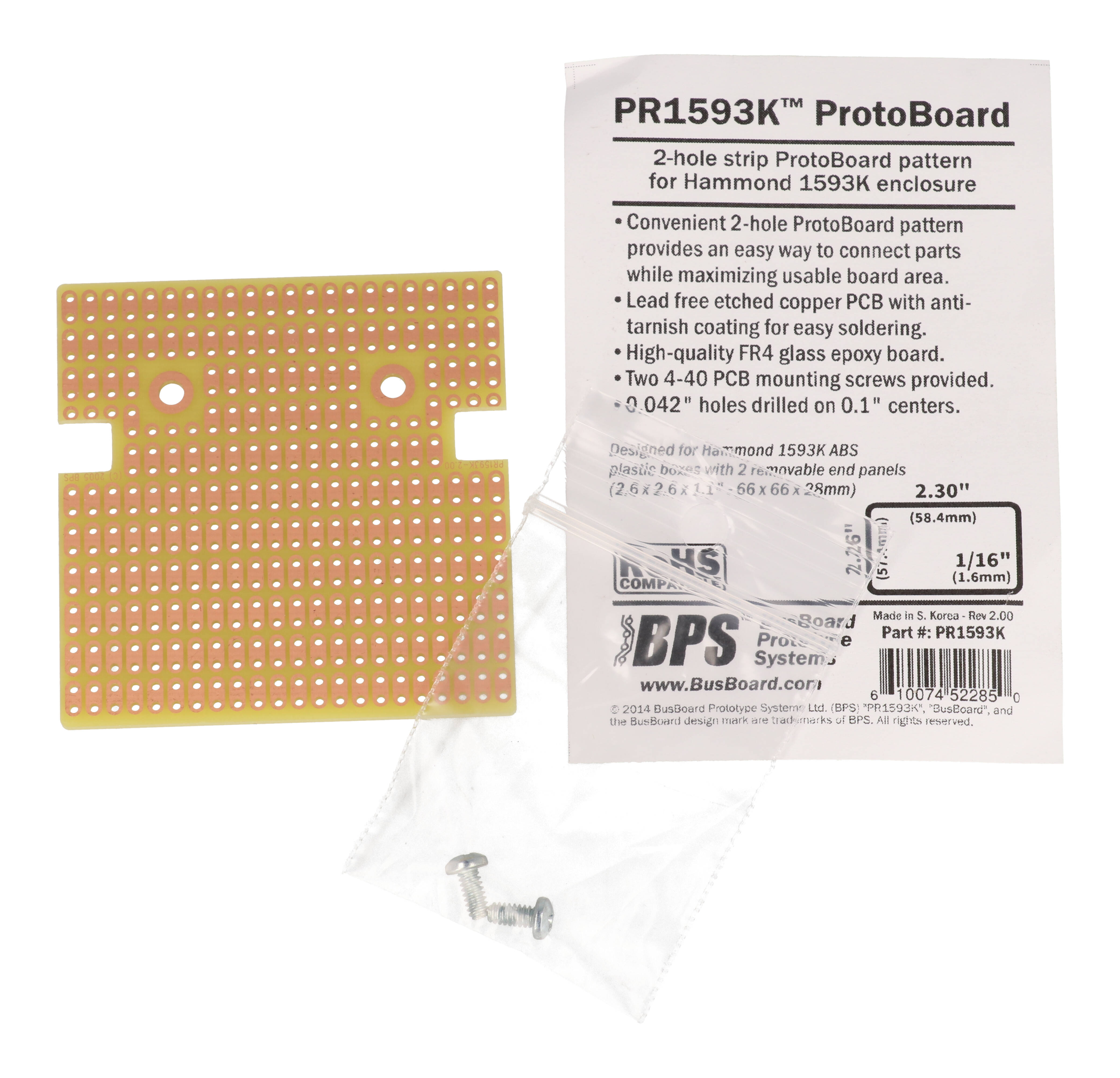 1593KPCB FR4 prototyping circuit board for 1593K enclosures