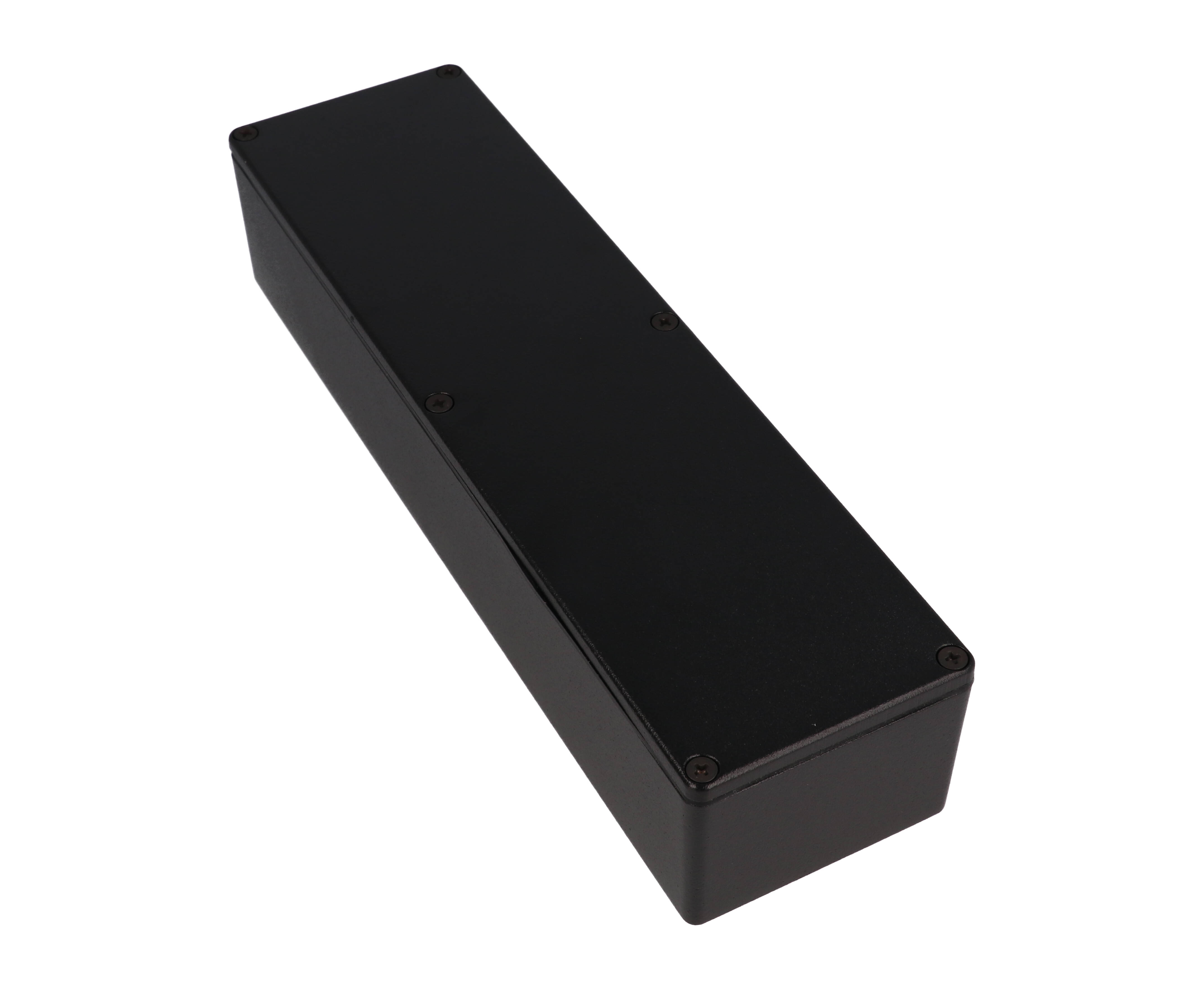 1590WBXBK black textured 10 inch watertight diecast enclosure without mounting flanges