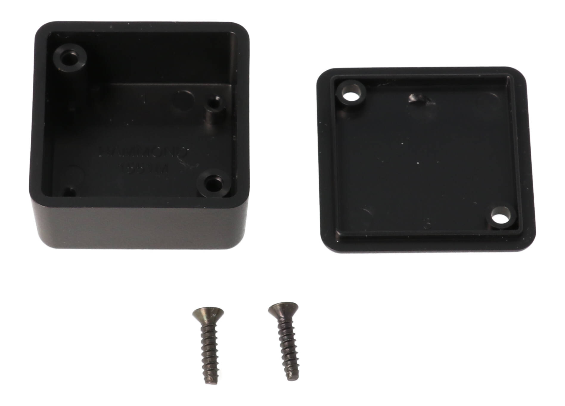 1551MBK black ABS square miniature enclosure, 35 x 35 x 20 mm