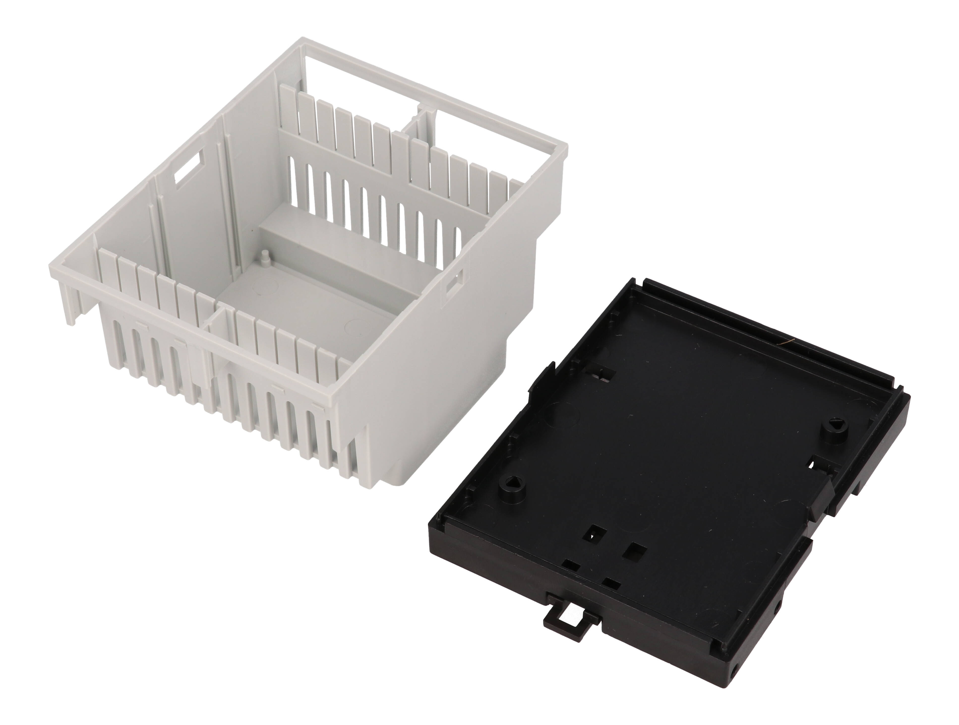 1597DIN4GY gray 4 module DIN rail enclosure, 90 x 70 x 58 mm