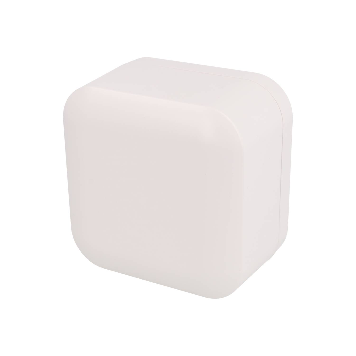1556DAWH white flame-retardant ABS 120 x 120 x 70 mm desktop and wall-mount enclosure with rounded corners