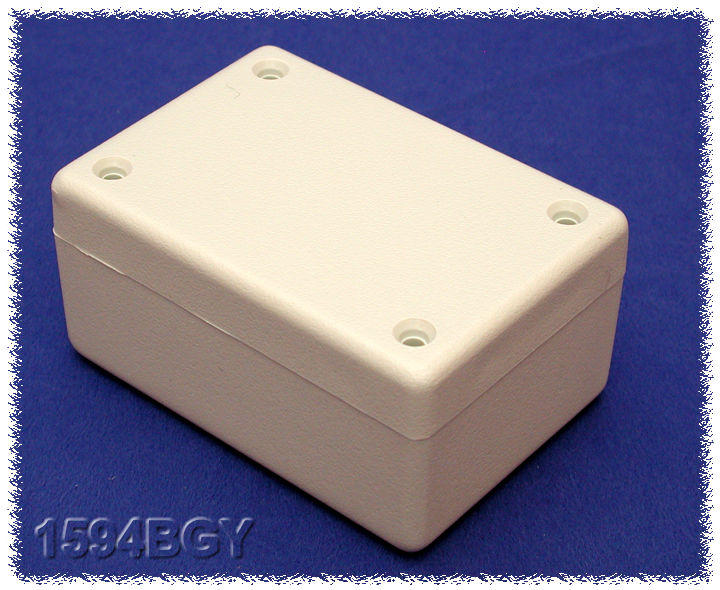 1594BGY light gray flame retardant abs plastic 1594B enclosure, 81 x 56 x 40 mm, with lid
