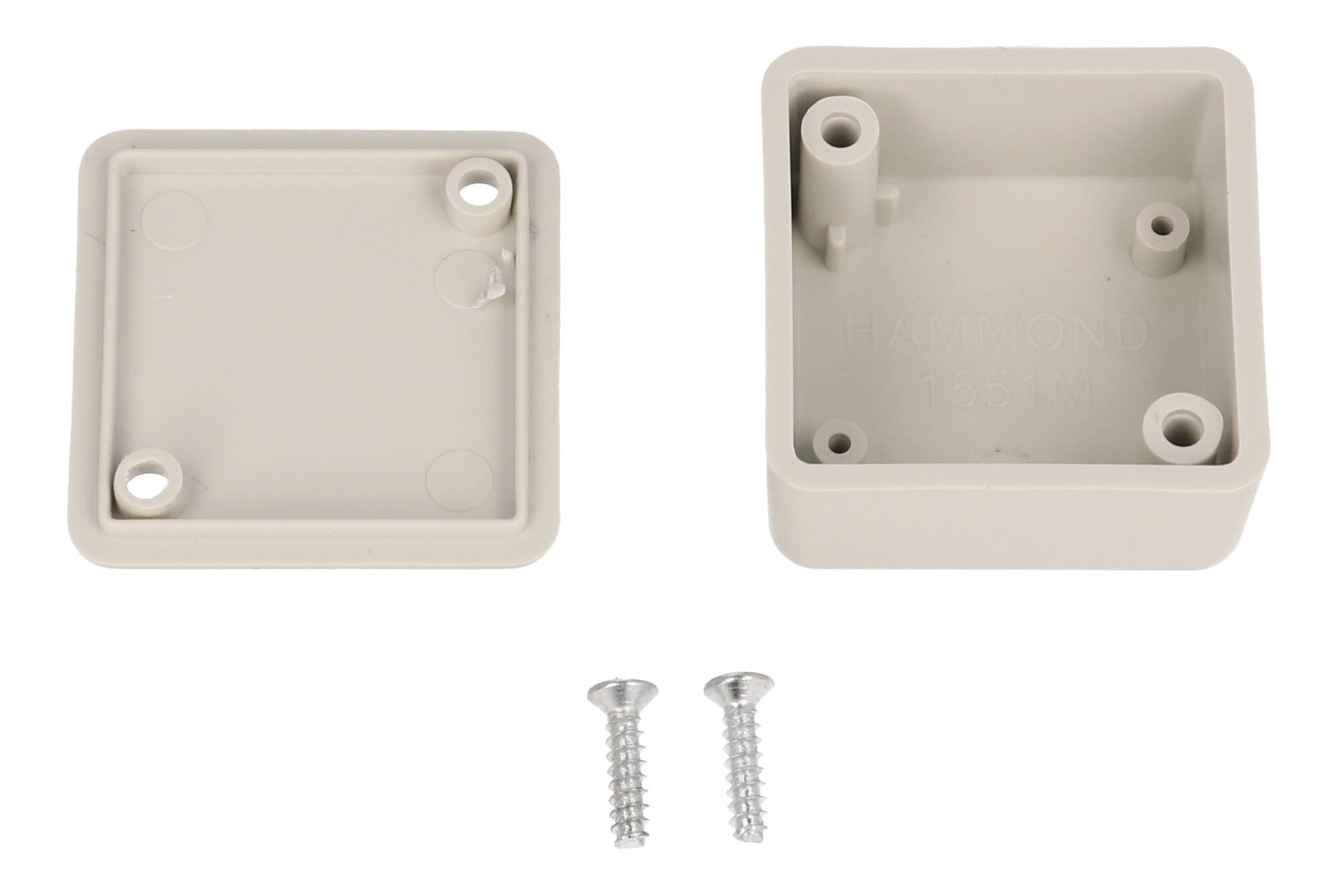 1551MGY light gray ABS square miniature enclosure, 35 x 35 x 20 mm