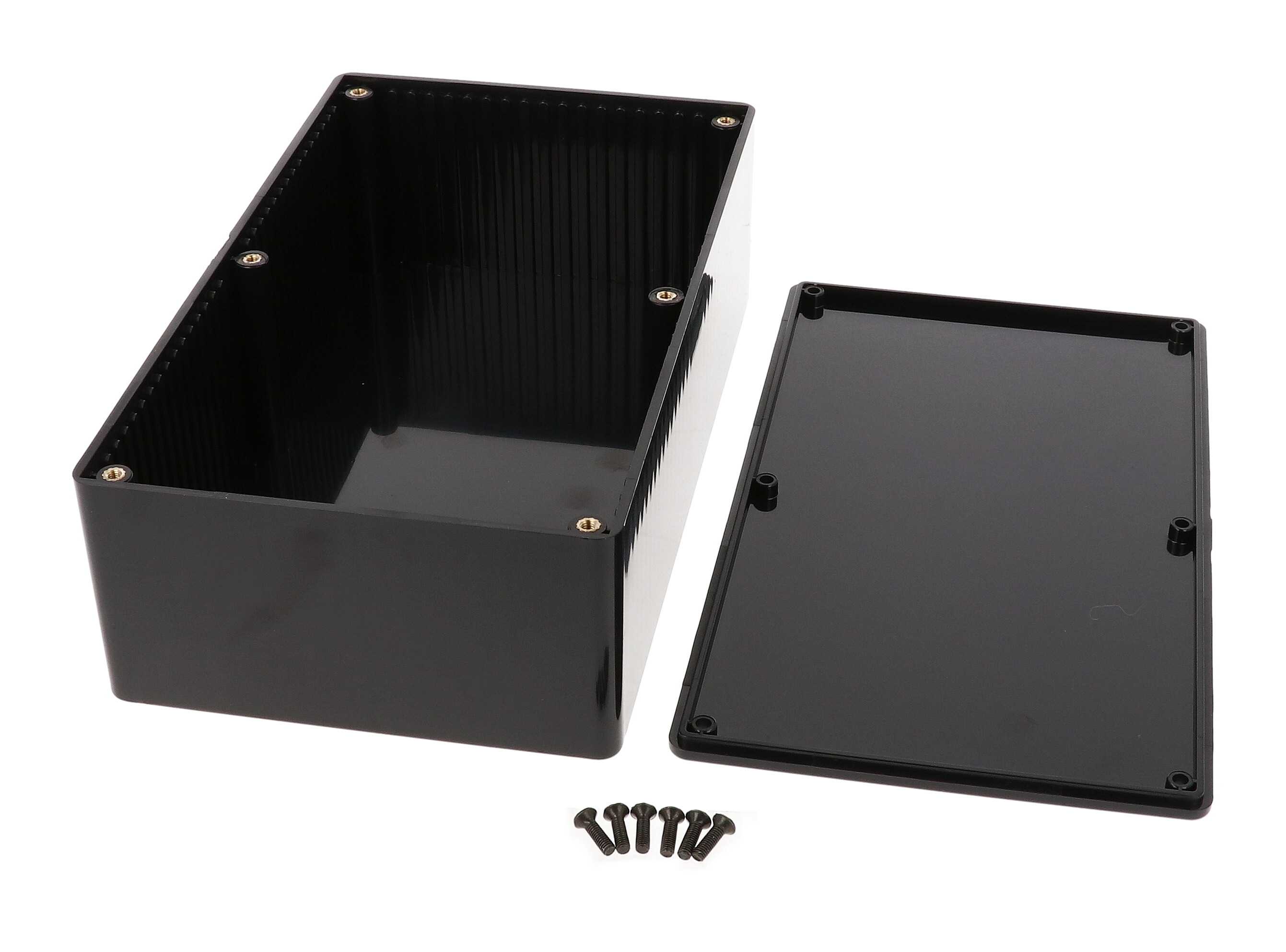 1591EBK black flame retardant ABS enclosure, 190 x 111 x 61 mm