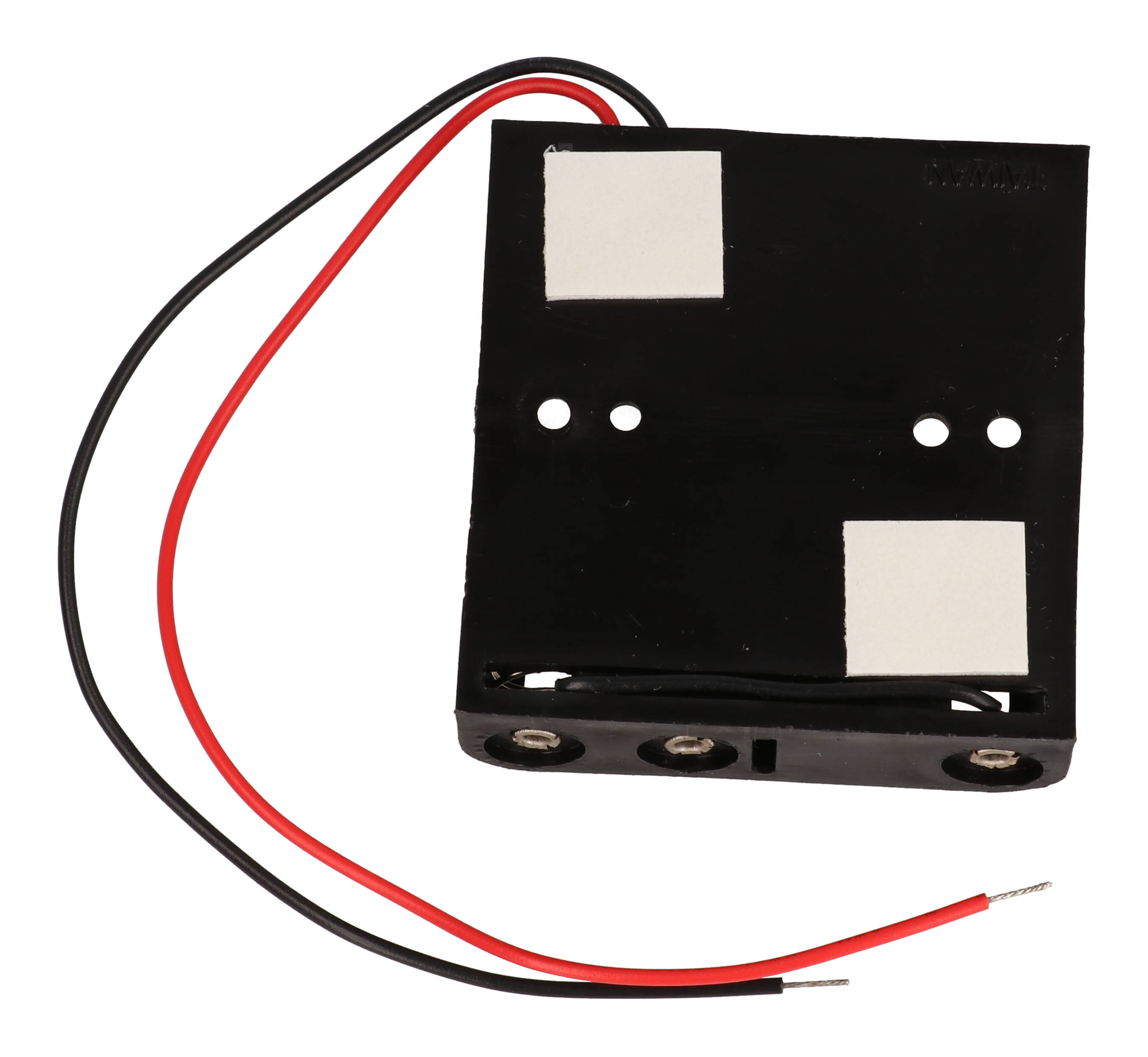 BH4AAAW black four-cell AAA battery holder with wire leads