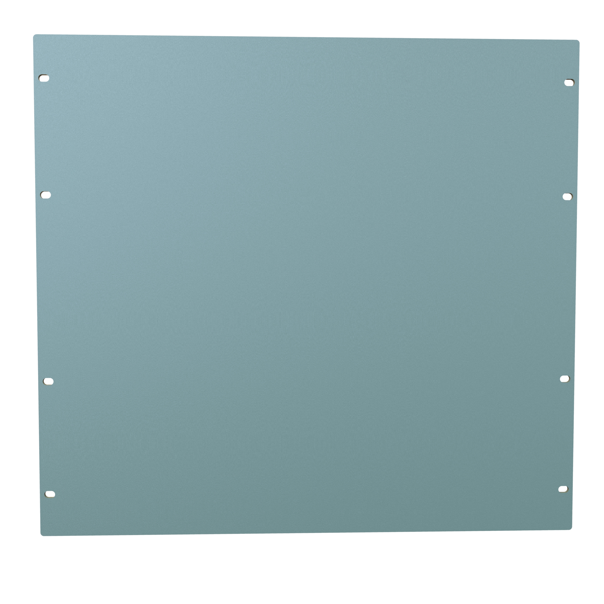 Hammond PBPA19017GY2 10U flat aluminum rack blanking panel in ANSI61 dark gray with slotted mounting holes
