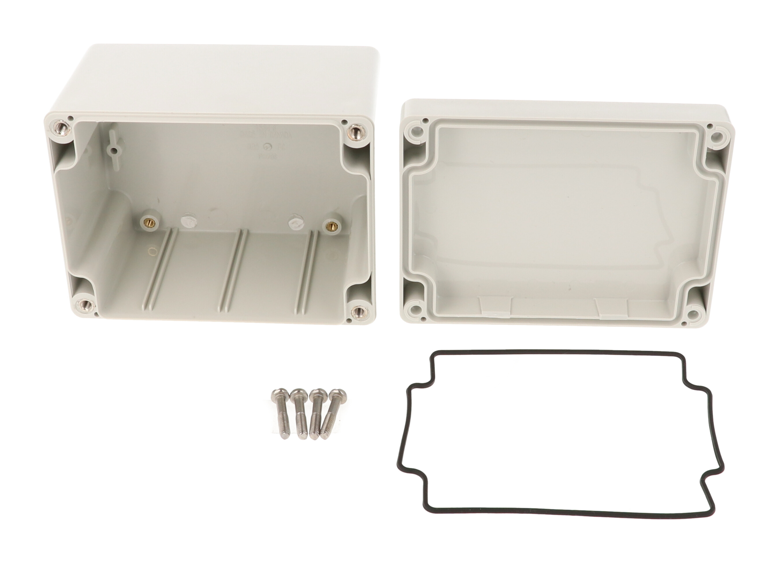 1554GGY tall light gray ABS watertight enclosure with gray lid