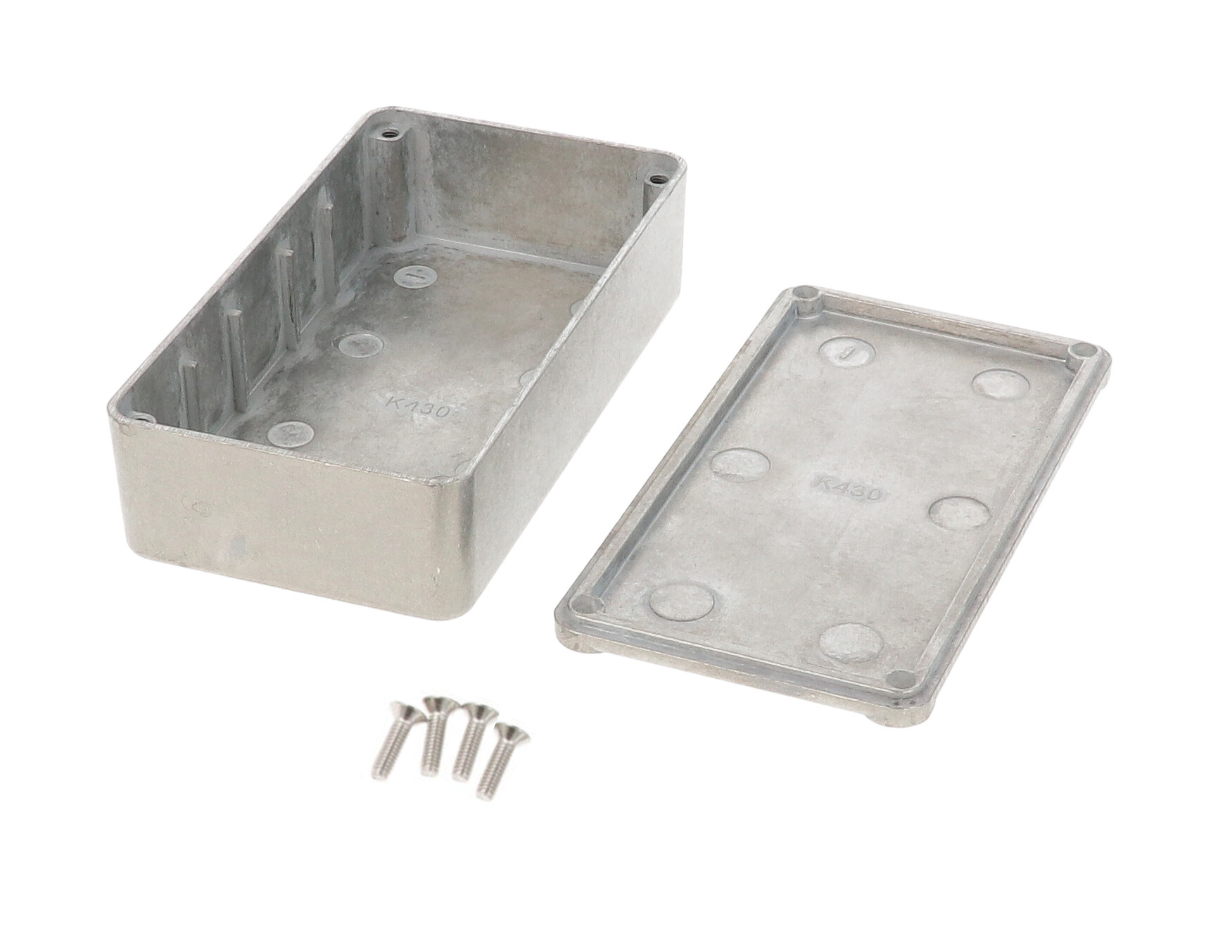 1590K430 natural finish zinc diecast enclosure, 112 x 62 x 31 mm