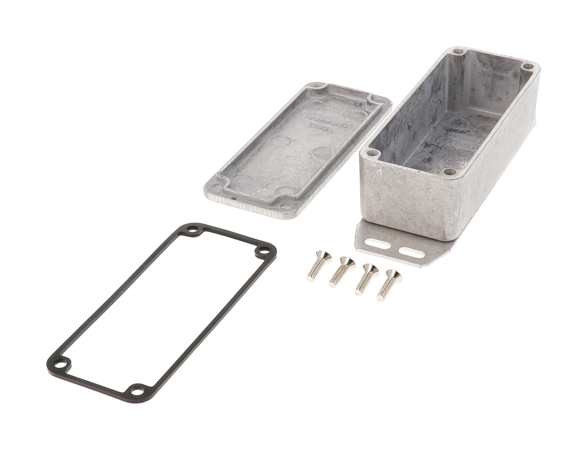 1590WAF natural aluminum watertight diecast aluminum enclosure with flanged bottom plate
