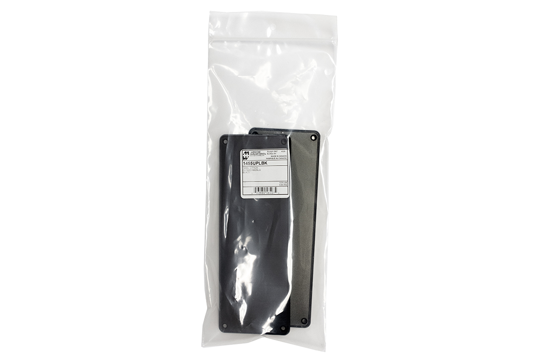 1455UPLBK — black plastic solid bezel for 1455U enclosures- 2/pack
