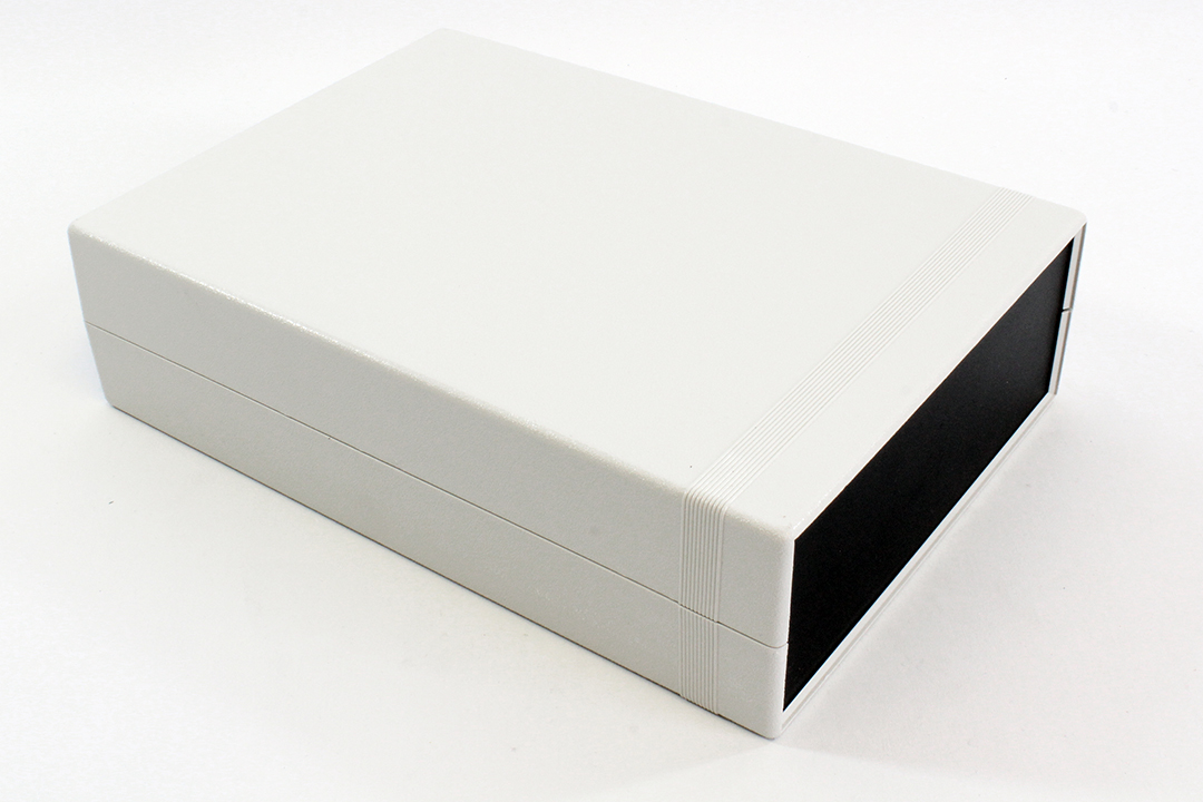 1598JSGYPBK light gray ABS instrument case with black plastic end panels