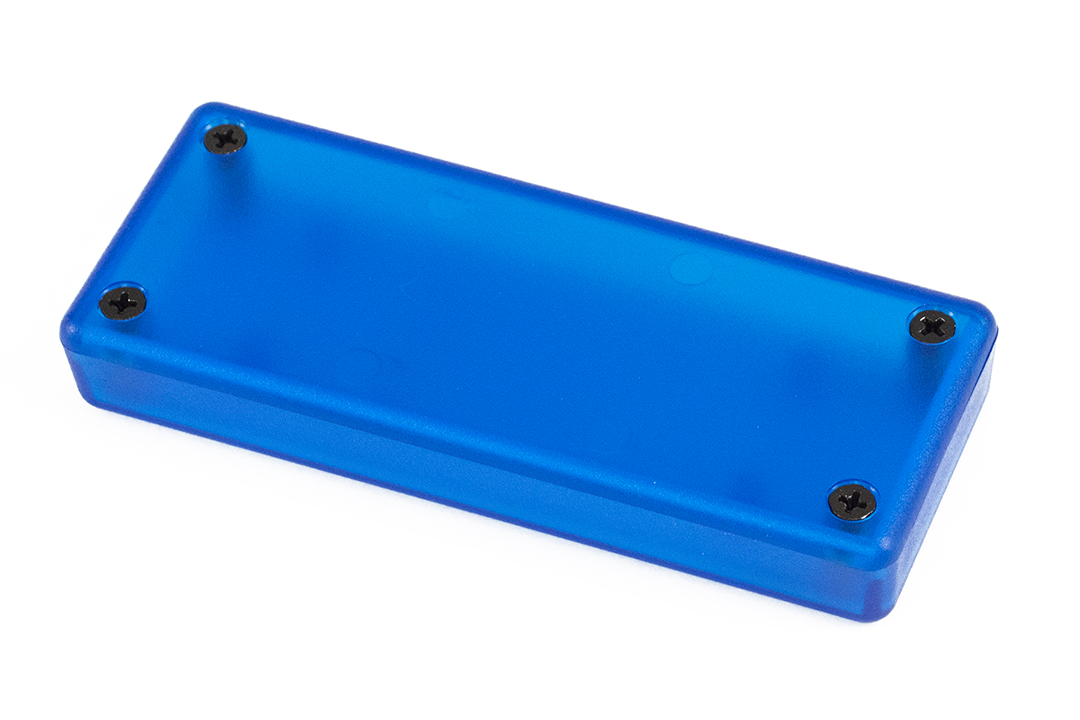 1551UUTBU translucent blue ABS miniature enclosure, 100 x 40 x 15 mm
