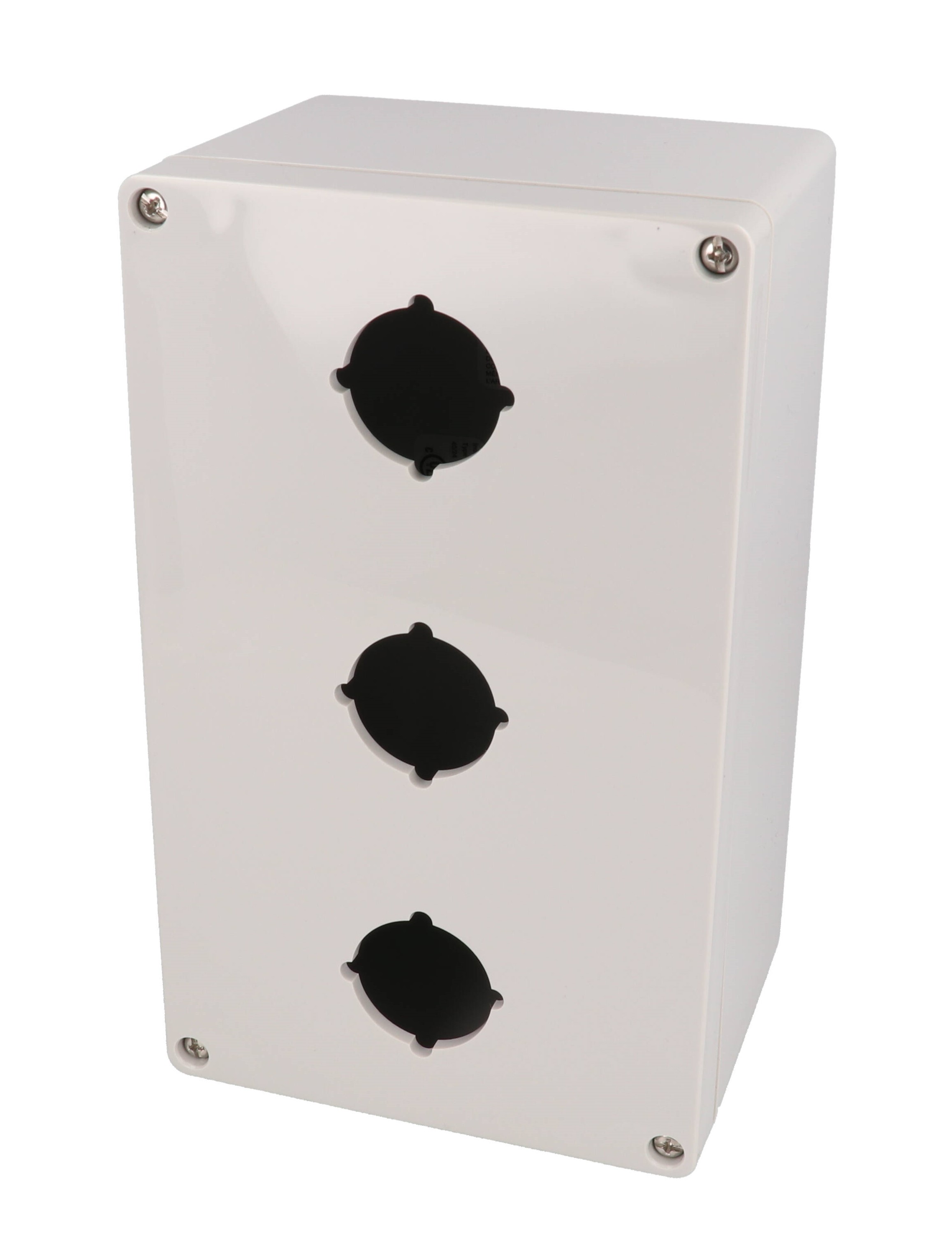 1554PB3 light gray polycarbonate three-hole 30.5mm pushbutton enclosure