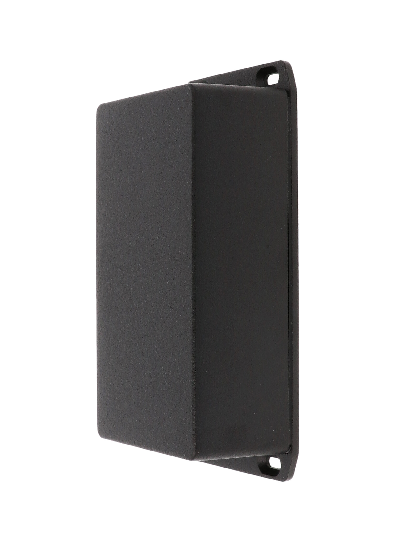 1590WP1FLBK textured black watertight diecast enclosure, 153 mm x 83 mm x 50 mm, with flanged mounting lid