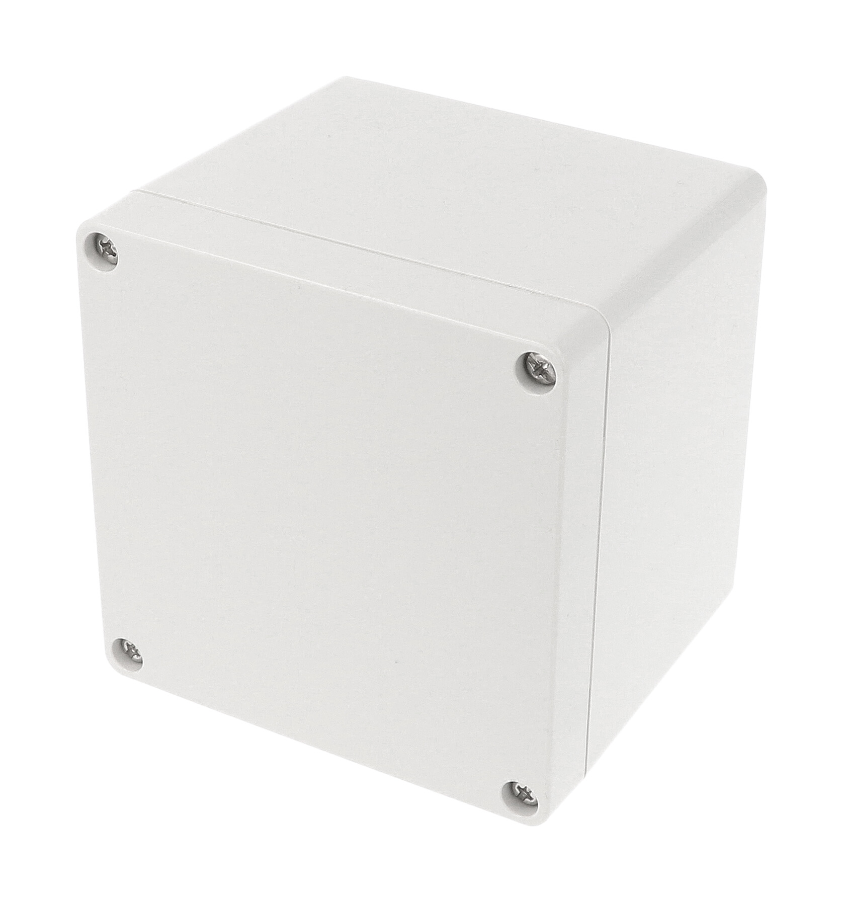 1554LA2GY deep square light gray polycarbonate enclosure, 105 x 105 x 90 mm