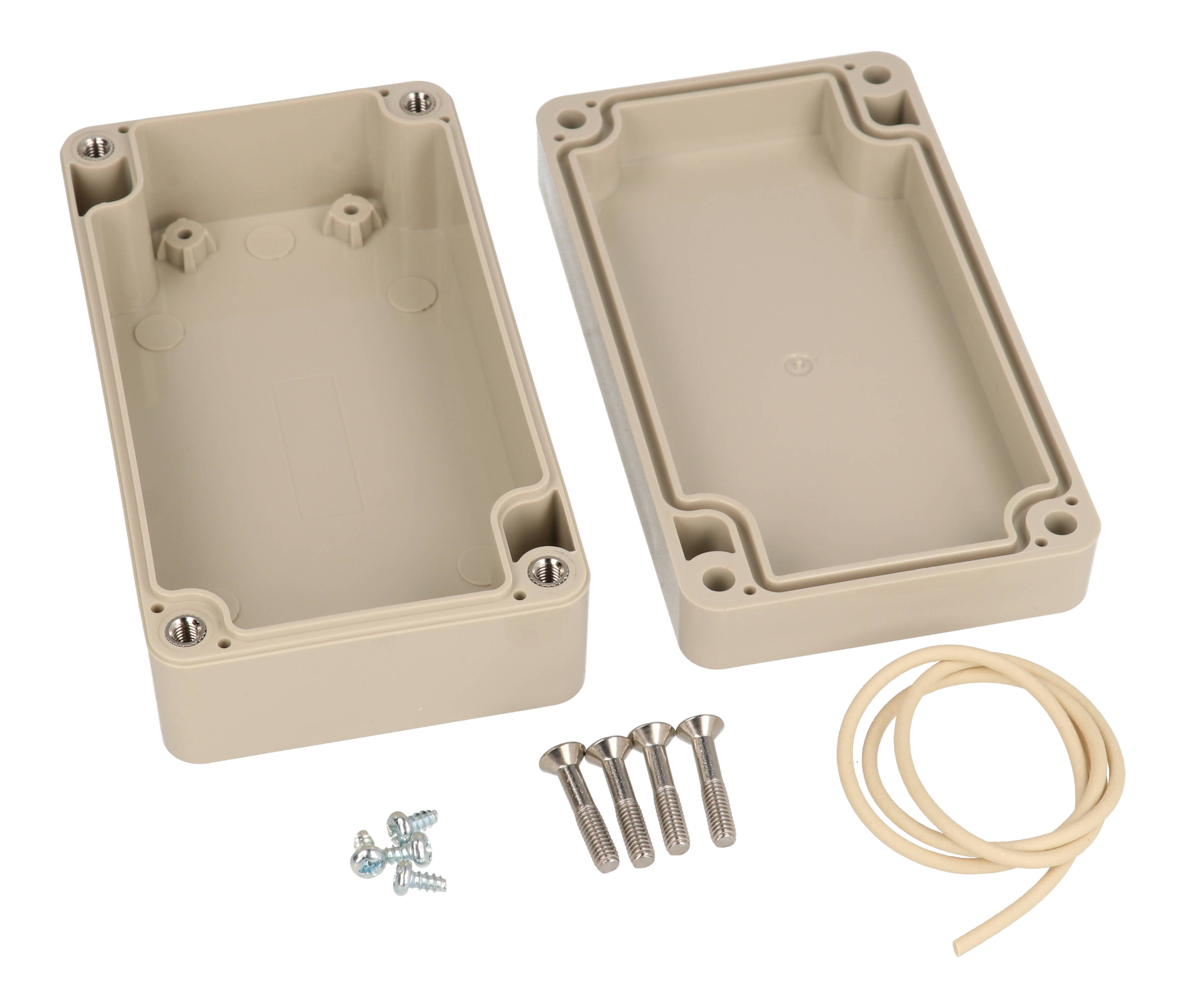 RZ0304 beige ABS water-tight IP65 enclosure with opaque lid, 115 x 65 x 40 mm