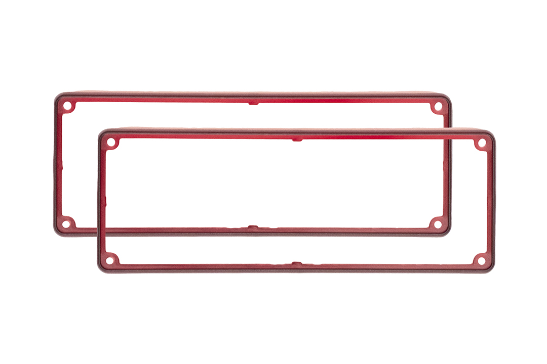 1455UBTRD — transparent red plastic open bezels for 1455U enclosures- 2/pack