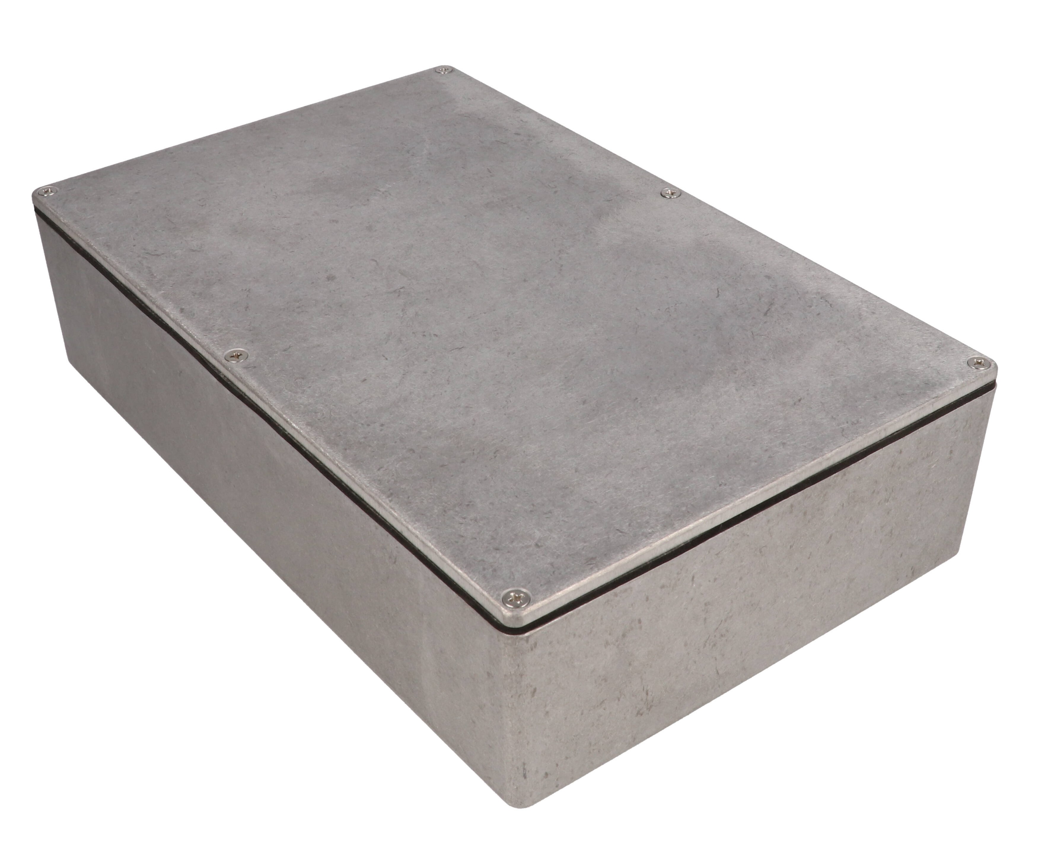 1550WJ natural watertight diecast aluminum enclosure, 275 x 175 x 67 mm, with screw-down lid
