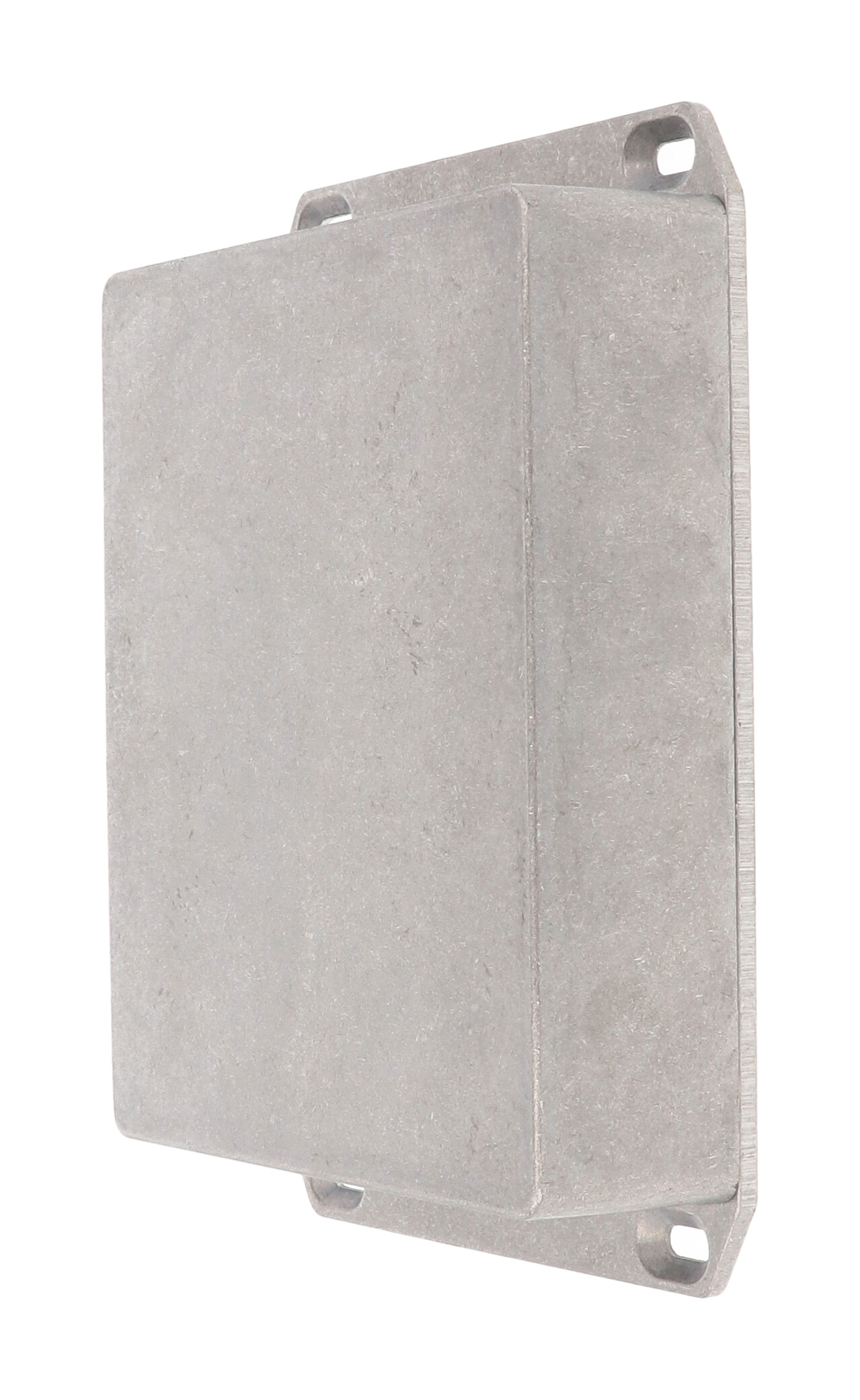 1590XXFL natural low-profile diecast aluminum enclosure with flanged mounting lid