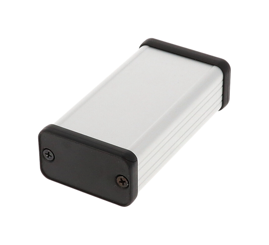 1455D802 — extruded aluminum enclosure w/ plastic end panels