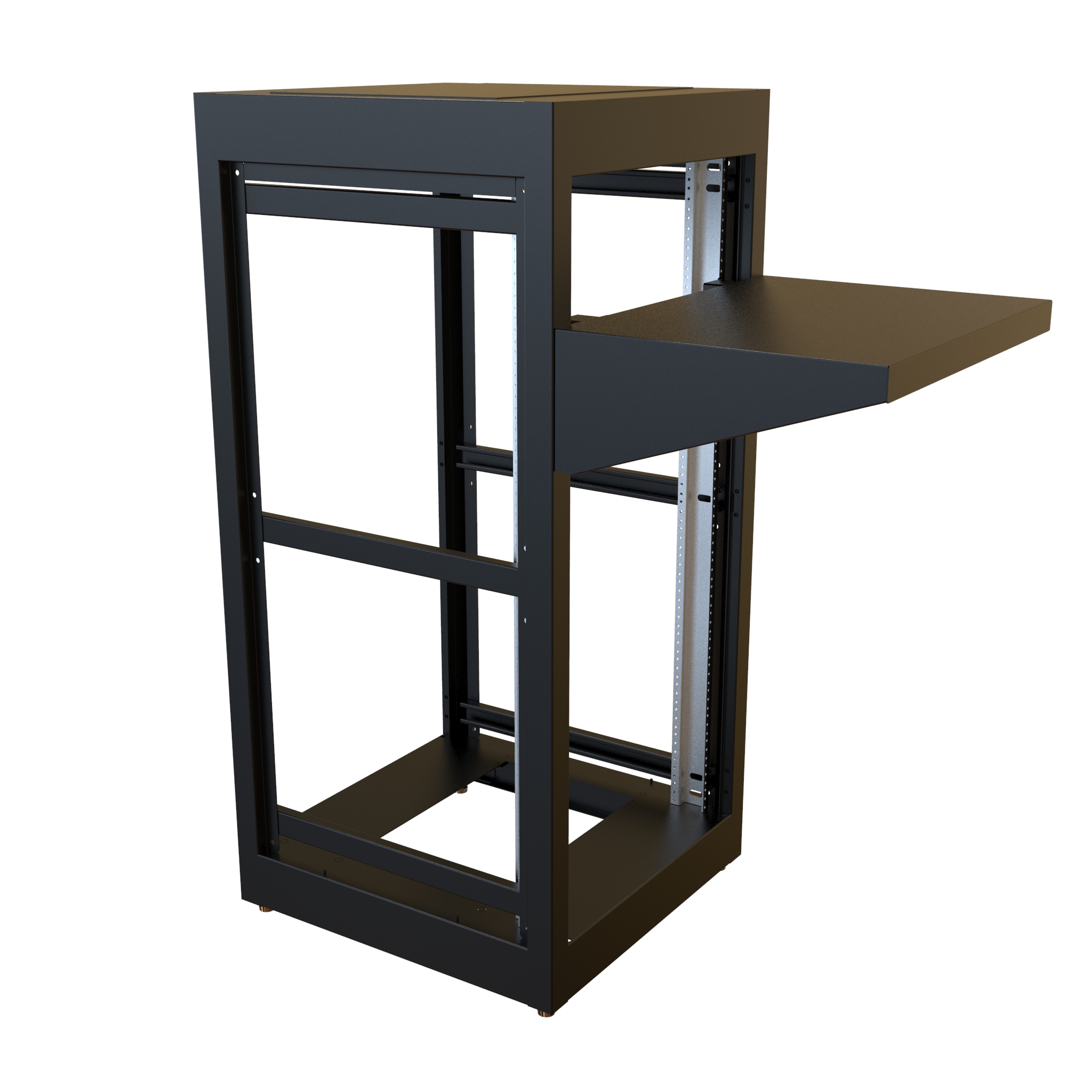 Hammond RMD1923BK 1U black steel rack mount desk fixed writing shelf for 19-inch racks