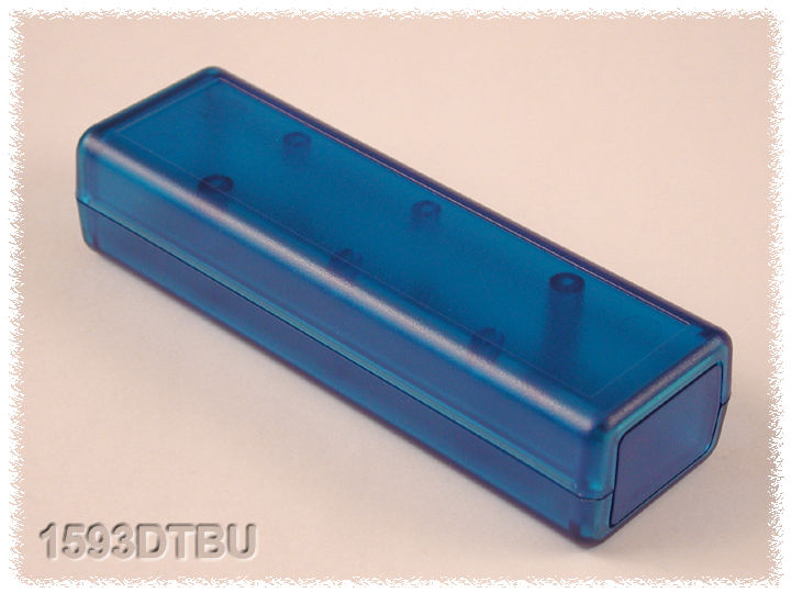 1593DTBU transparent blue slim handheld ABS enclosure