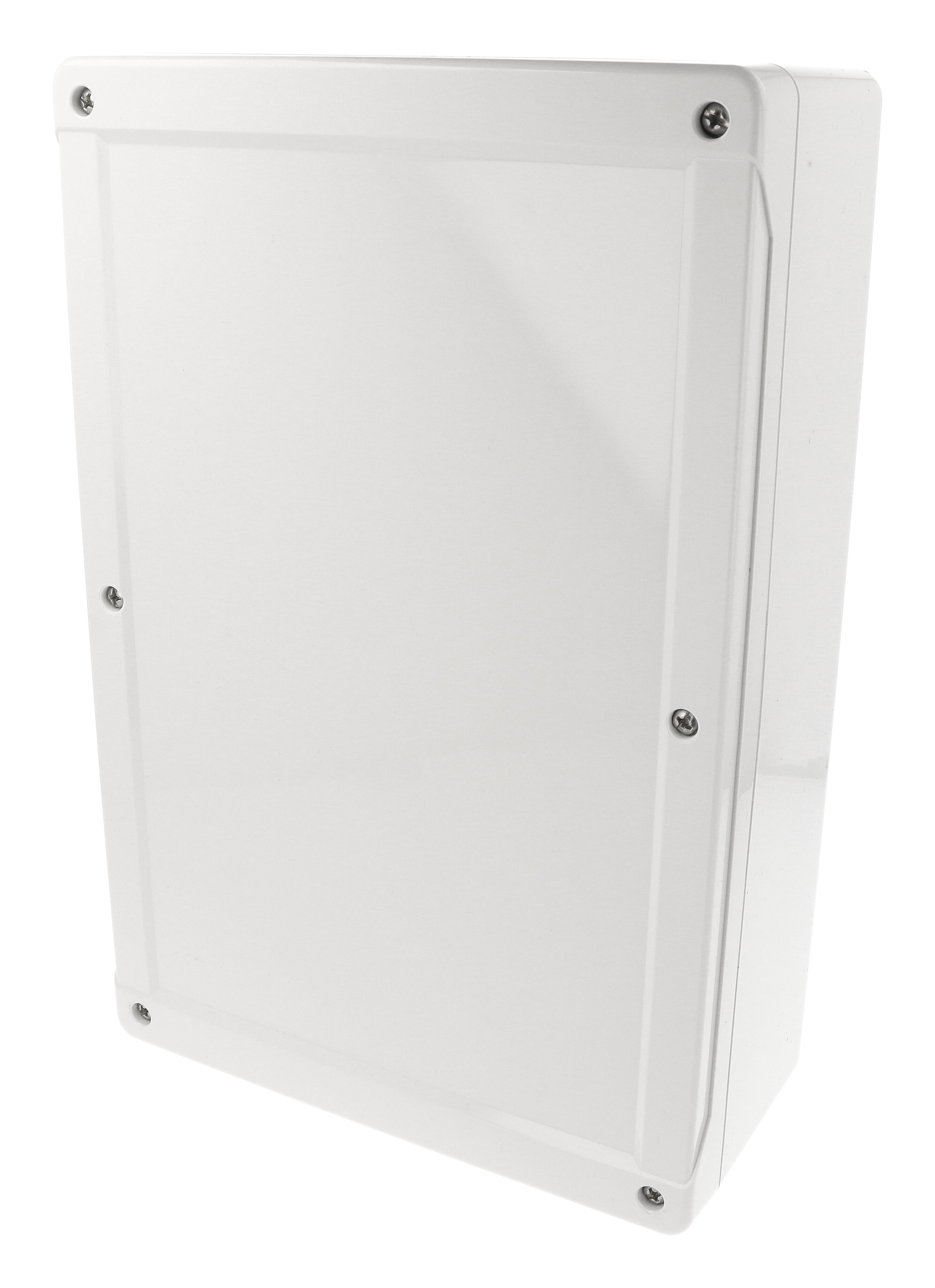 1555X2GY light gray polycarbonate watertight enclosure, 300 x 200 x 90 mm, with gasketed lid