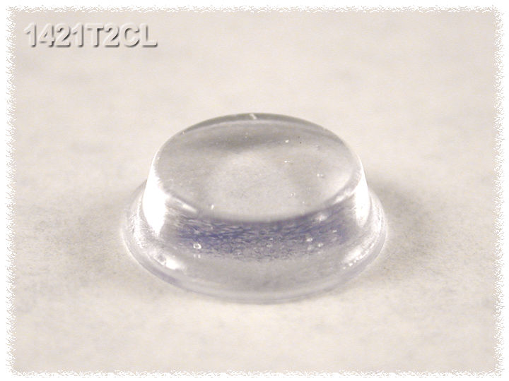 1421T2CL clear flat round self-adhesive feet, package of 24