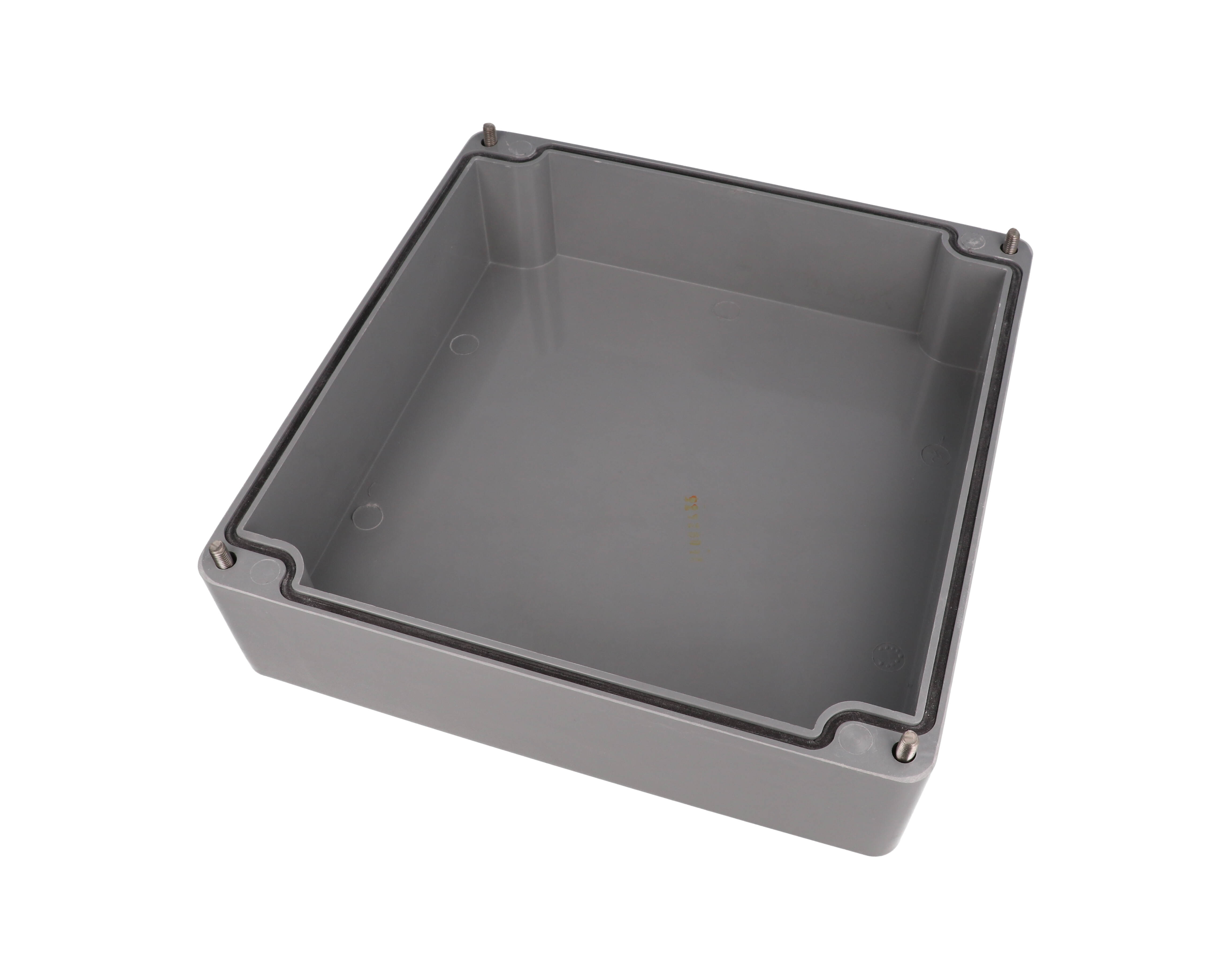 1590ZGRP235 gray fiberglass enclosure 255 x 250 x 160 mm with deep gasketed lid