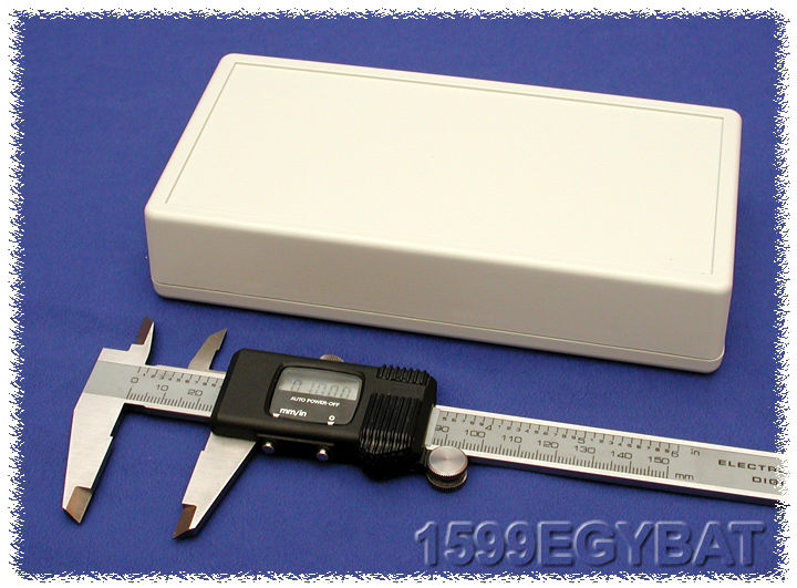 1599EGYBAT light grey flame retardant handheld enclosure with battery door