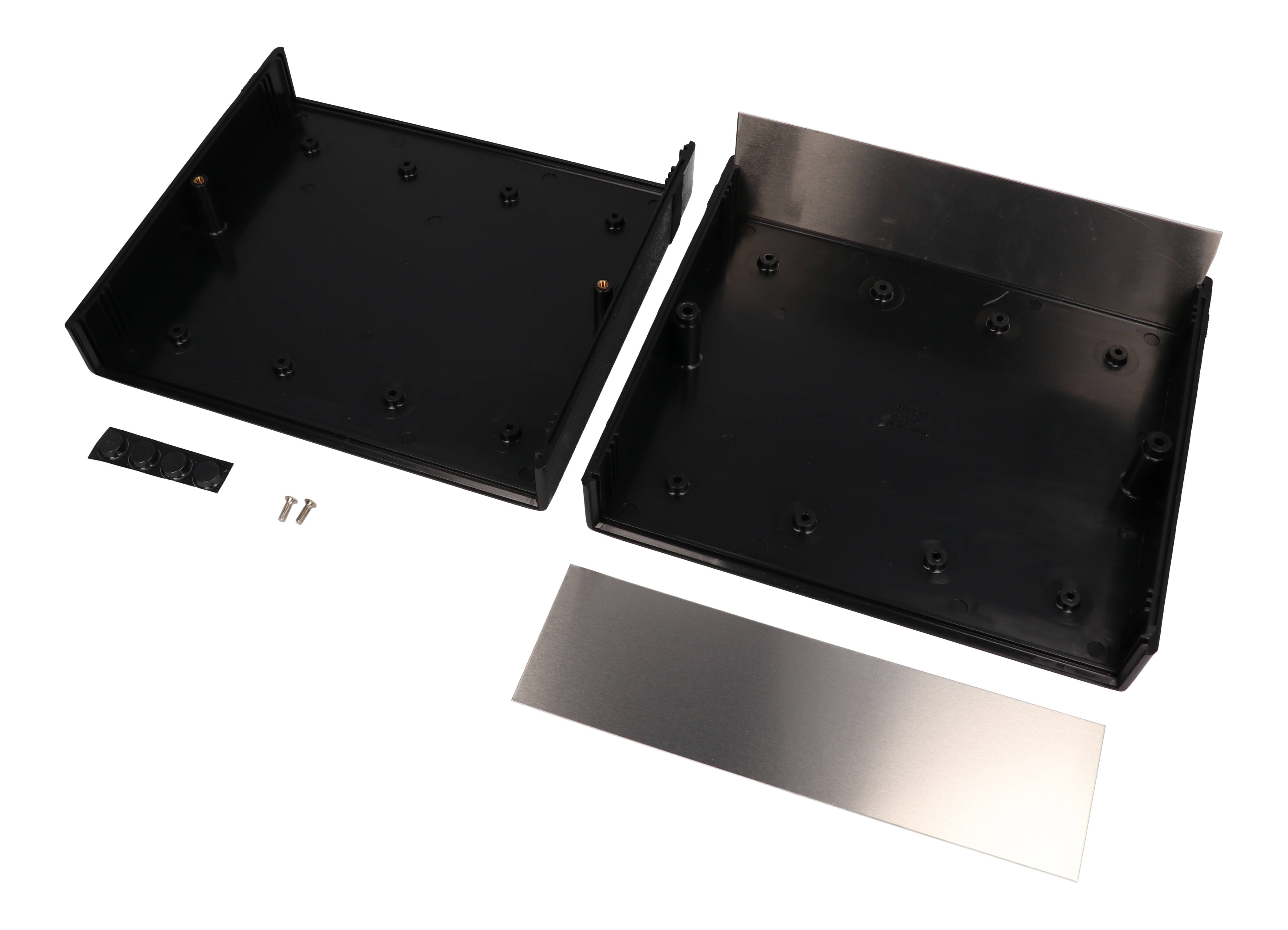1598DBK black ABS 1598 Series instrument case with brushed aluminum end panels