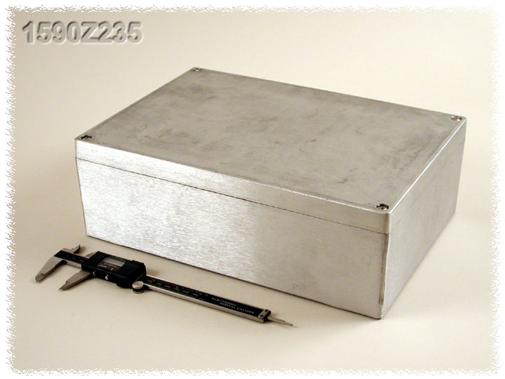 1590Z235 natural 330 x 230 mm heavy-duty diecast aluminum enclosure with lid