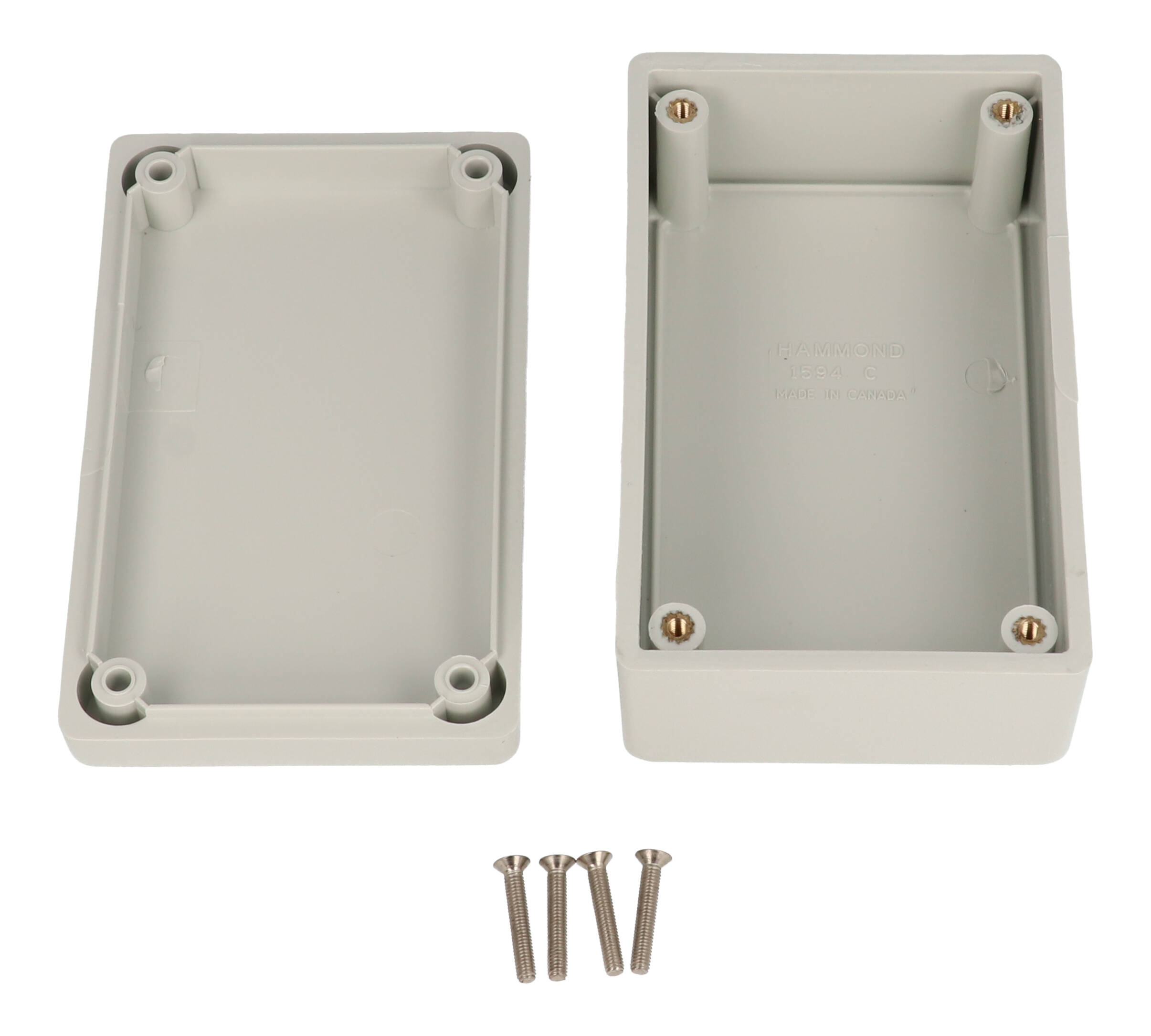1594CGY light gray flame retardant abs plastic 1594C enclosure, 106.5 x 66 x 45 mm, with lid