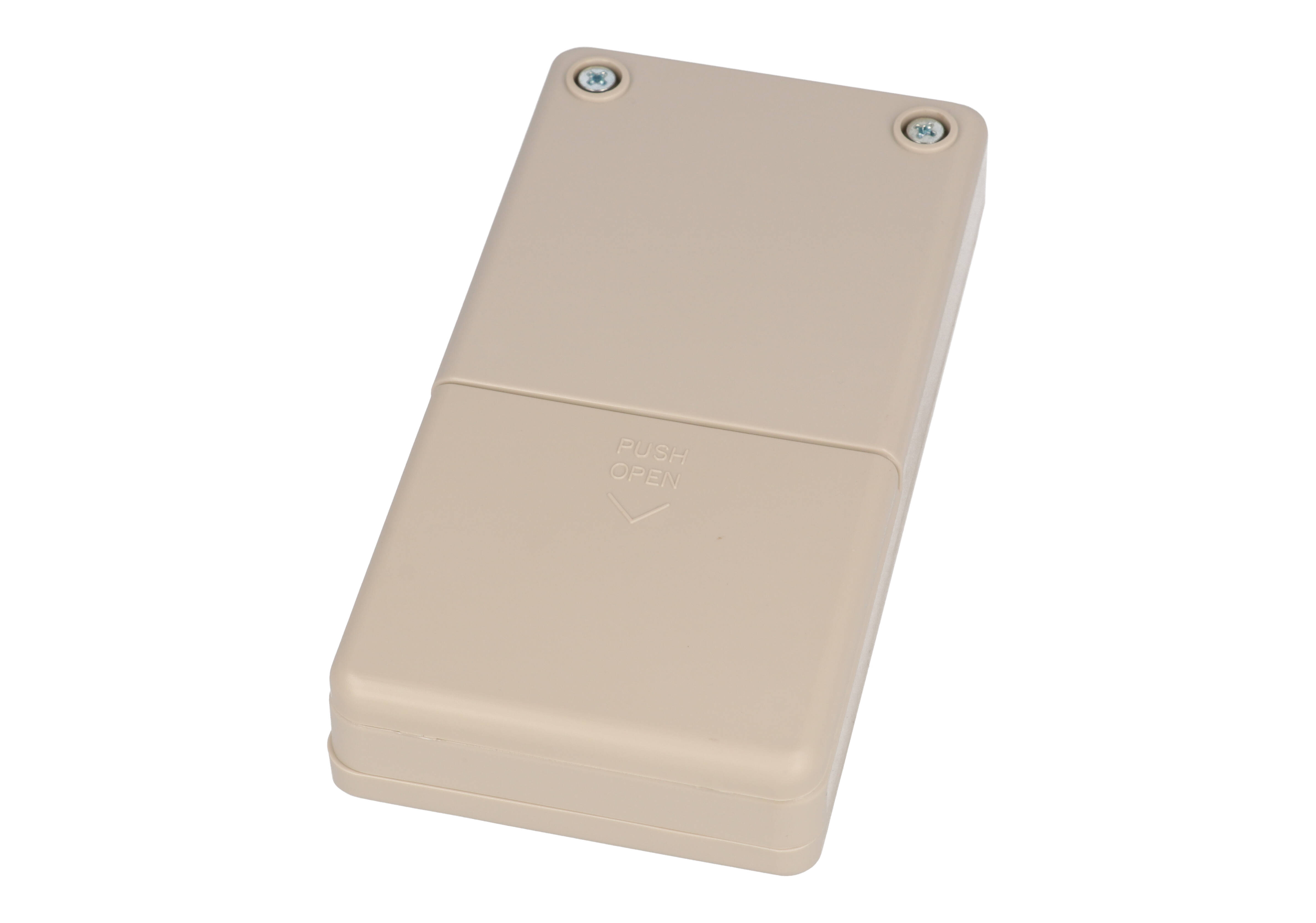 RH3015 light grey ABS hand-held enclosure with battery door, 130 x 68 x 25 mm