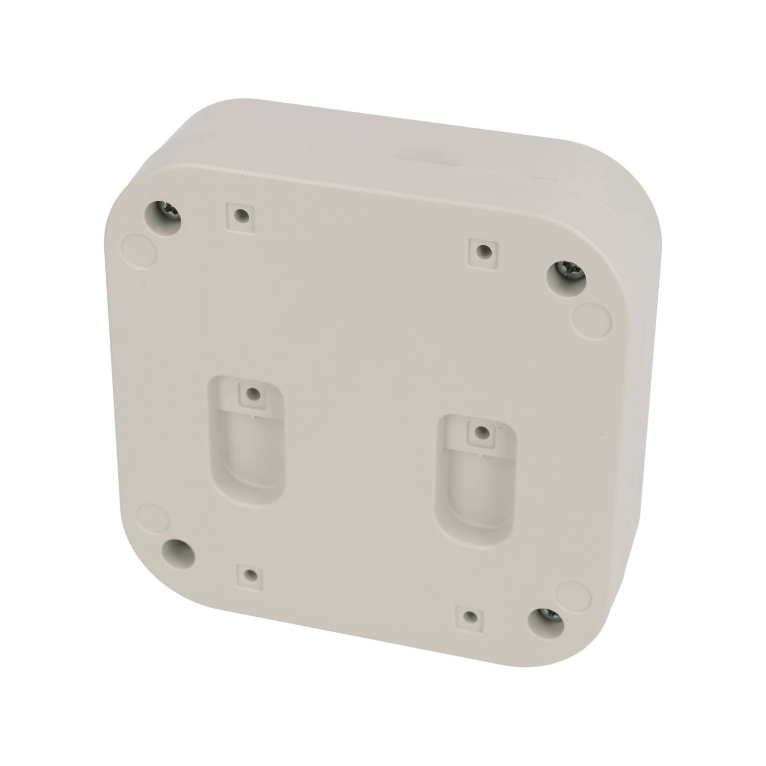 1556DGY light gray flame-retardant ABS 120 x 120 x 45 mm desktop and wall-mount enclosure with rounded corners