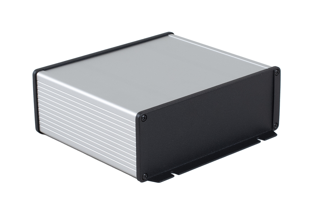 1457U1602 — Enclosure, extruded aluminum, 7.52 x 2.68 x 6.3, flanged end panels, 1457 Series