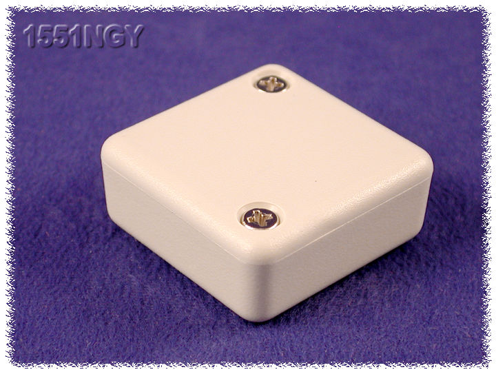 1551NGY light gray ABS shallow miniature enclosure, 35 x 35 x 15 mm