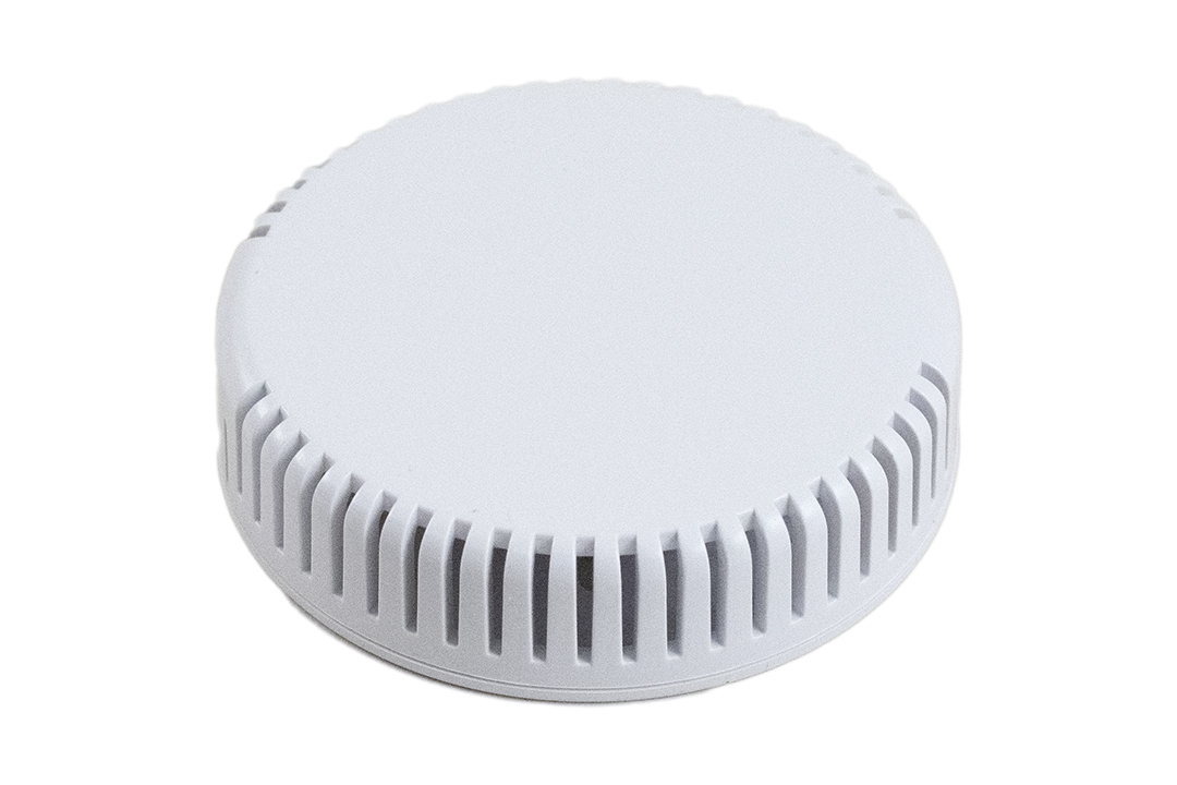 1551V13WH white vented round ABS snap-fit sensor enclosure with wall-mount base