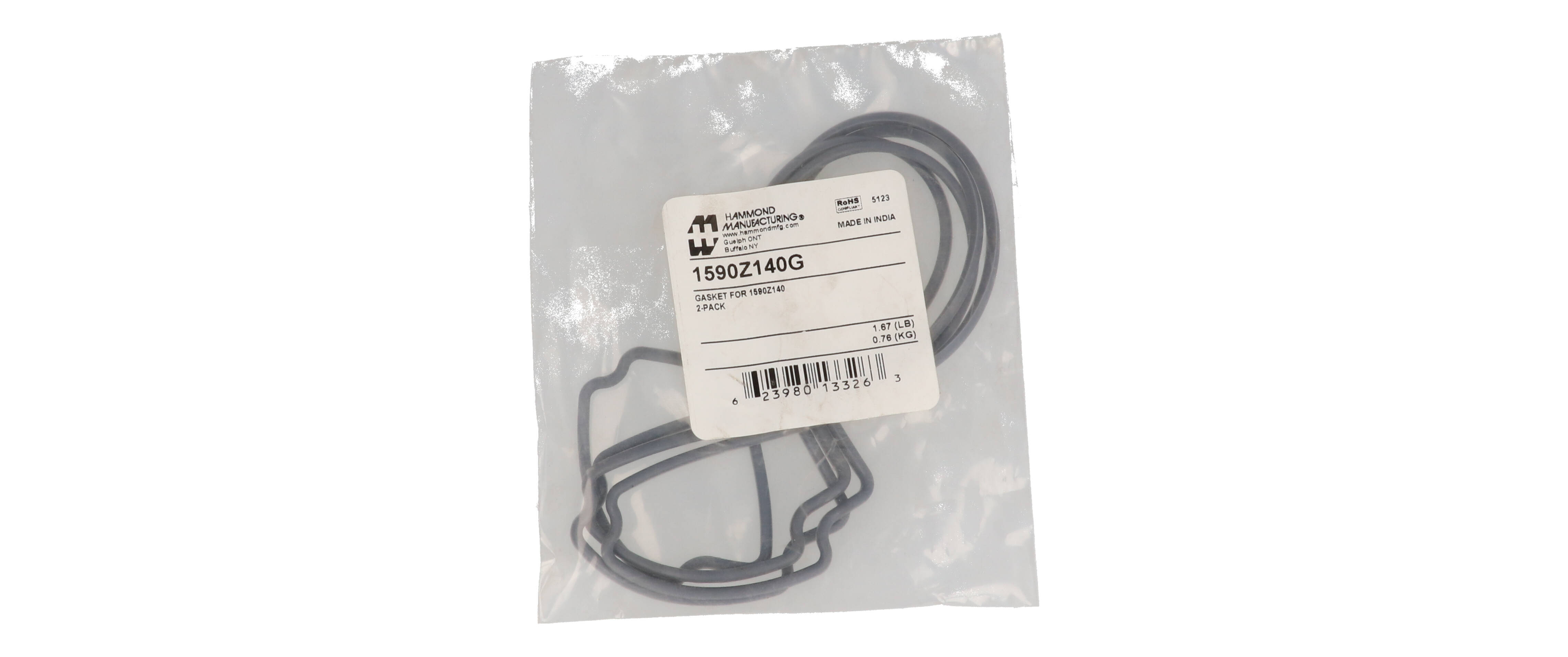 1590Z140G pre-formed silicone replacement gasket for 1590Z140 enclosures, pack of 2