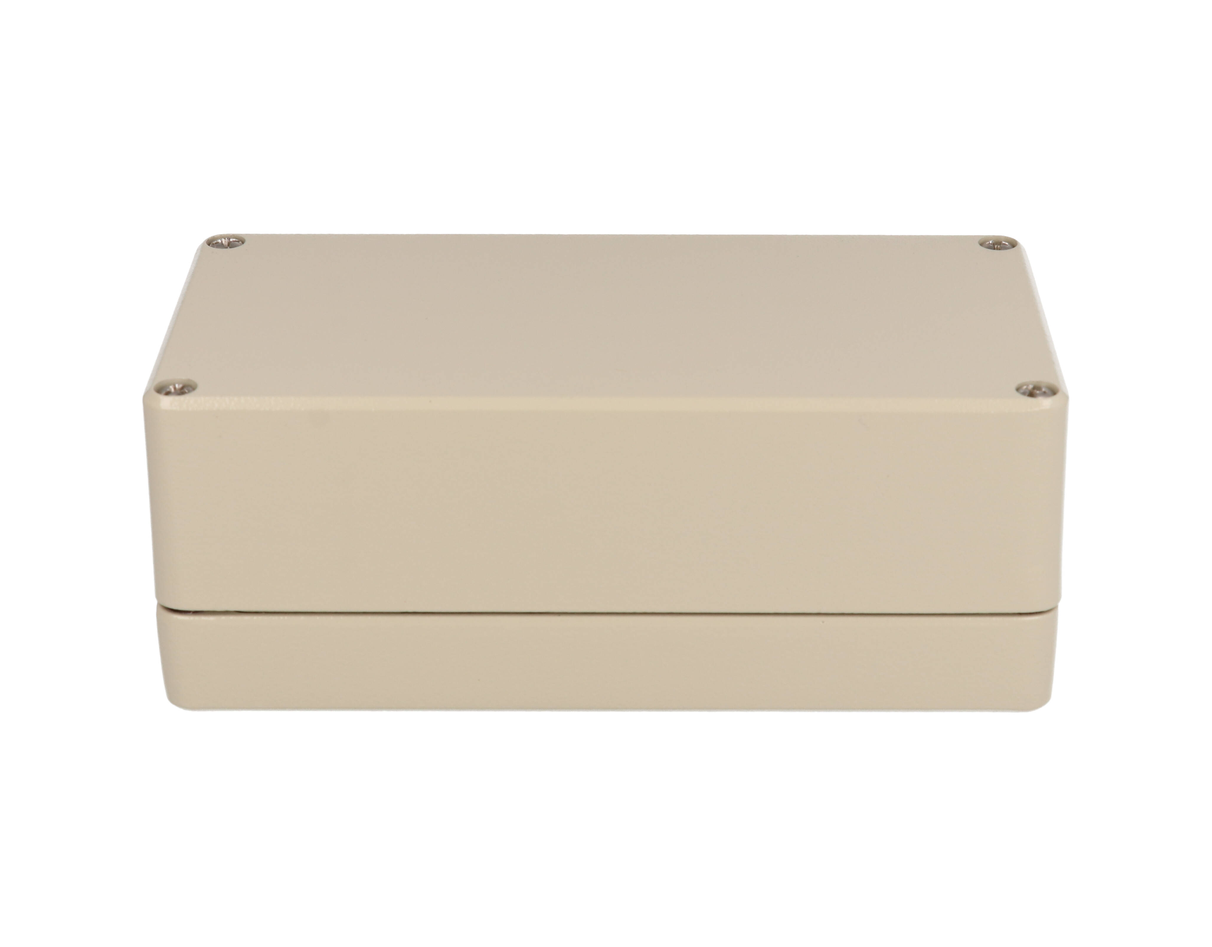 R101-084-000 beige die-cast aluminum enclosure, 80 x 160 x 60 mm, deep lid, shallow body style