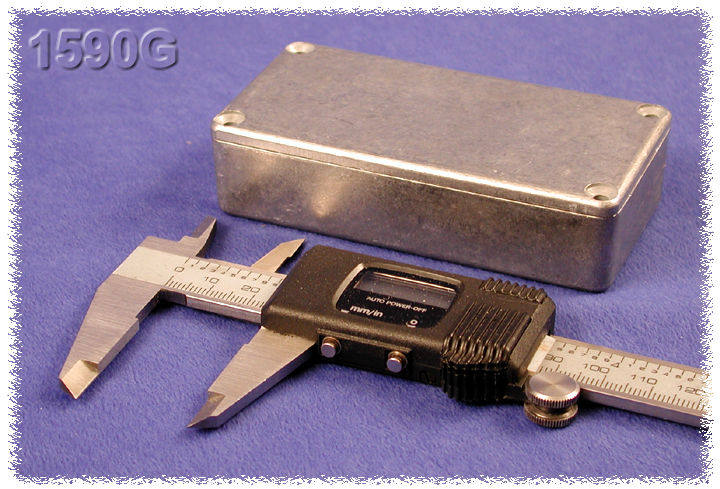 1590G natural diecast aluminum enclosure, 100 x 50 x 25 mm, with lid and cover screws