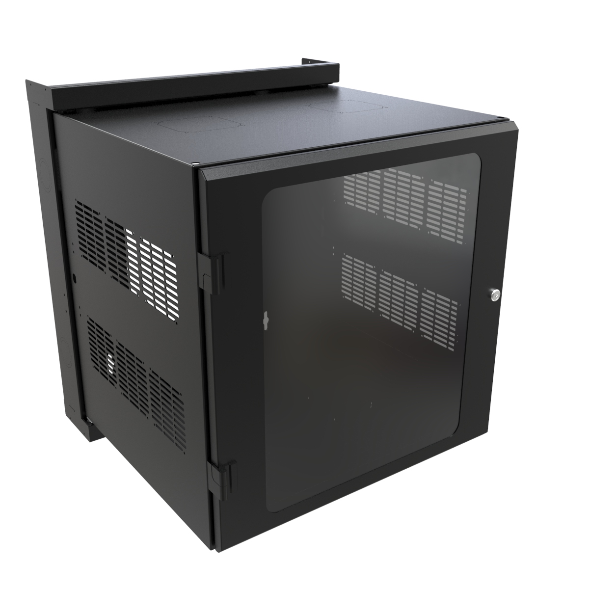 Hwm2412u20wdbk — 12u 24w 25.7d Swing Out Wall Cabinet W/ Window Door