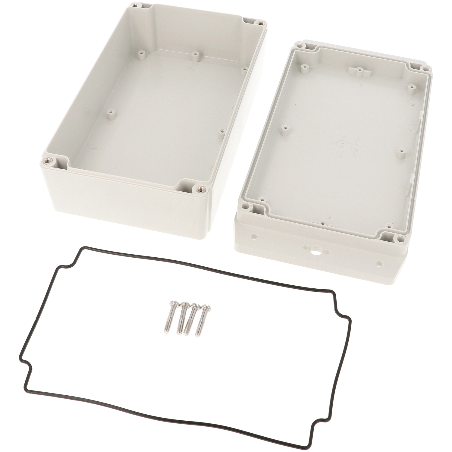 1555UF42GY deep light gray ABS flanged enclosure, 200 x 120 x 65 mm
